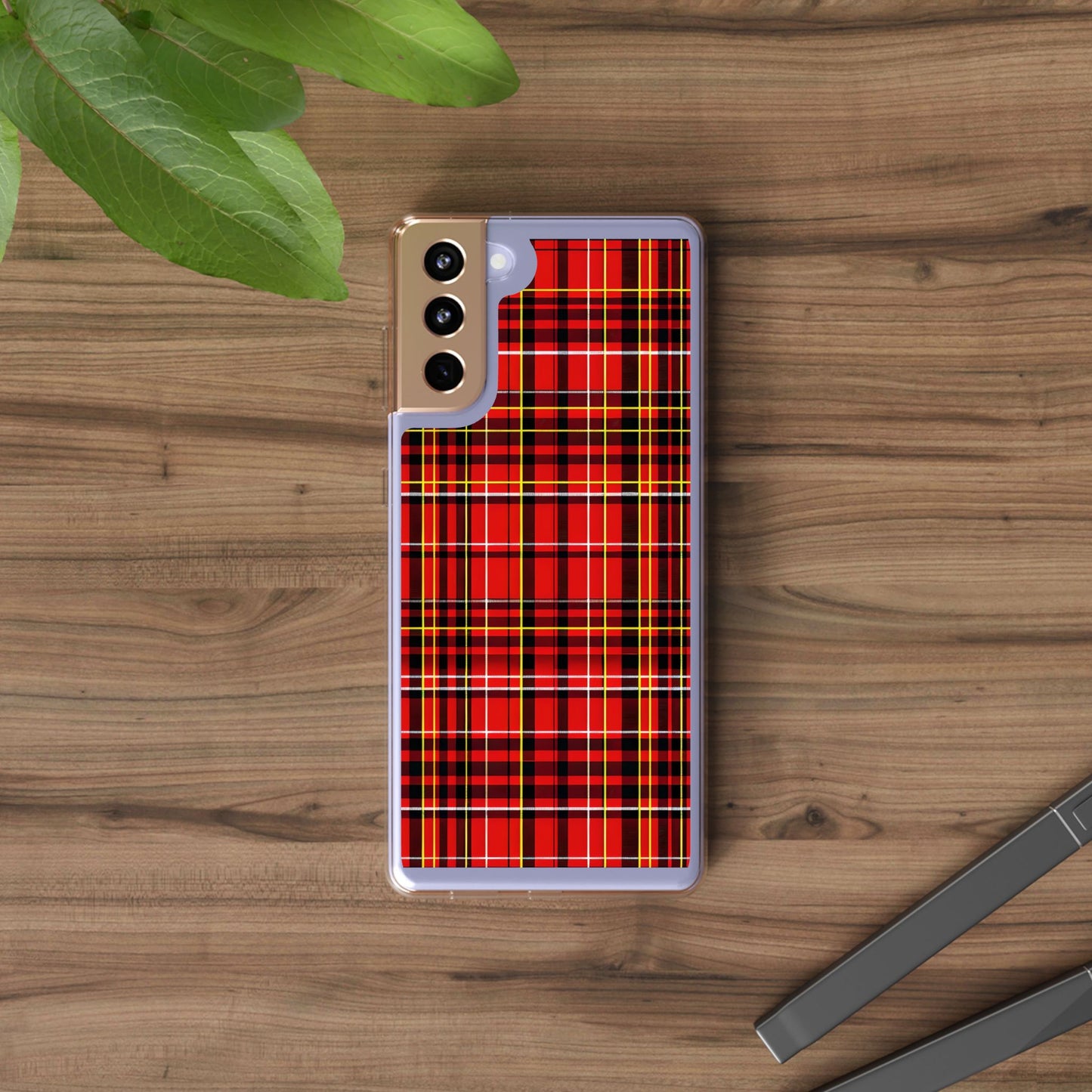 Plaid Clear Phone Case - Stylish and Durable Protective Cover