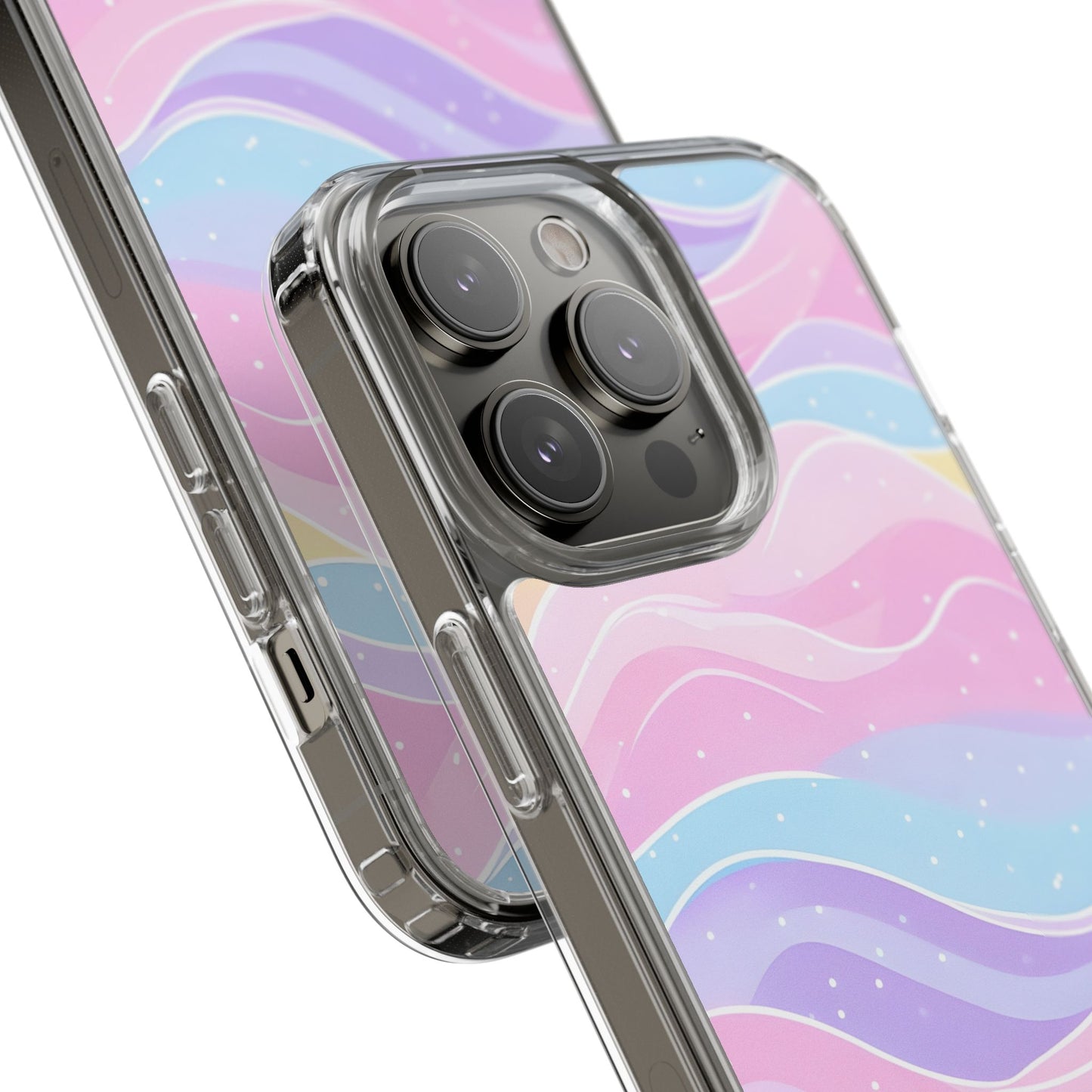 Pastel Wave Clear Phone Case - Stylish Protection for Your Device