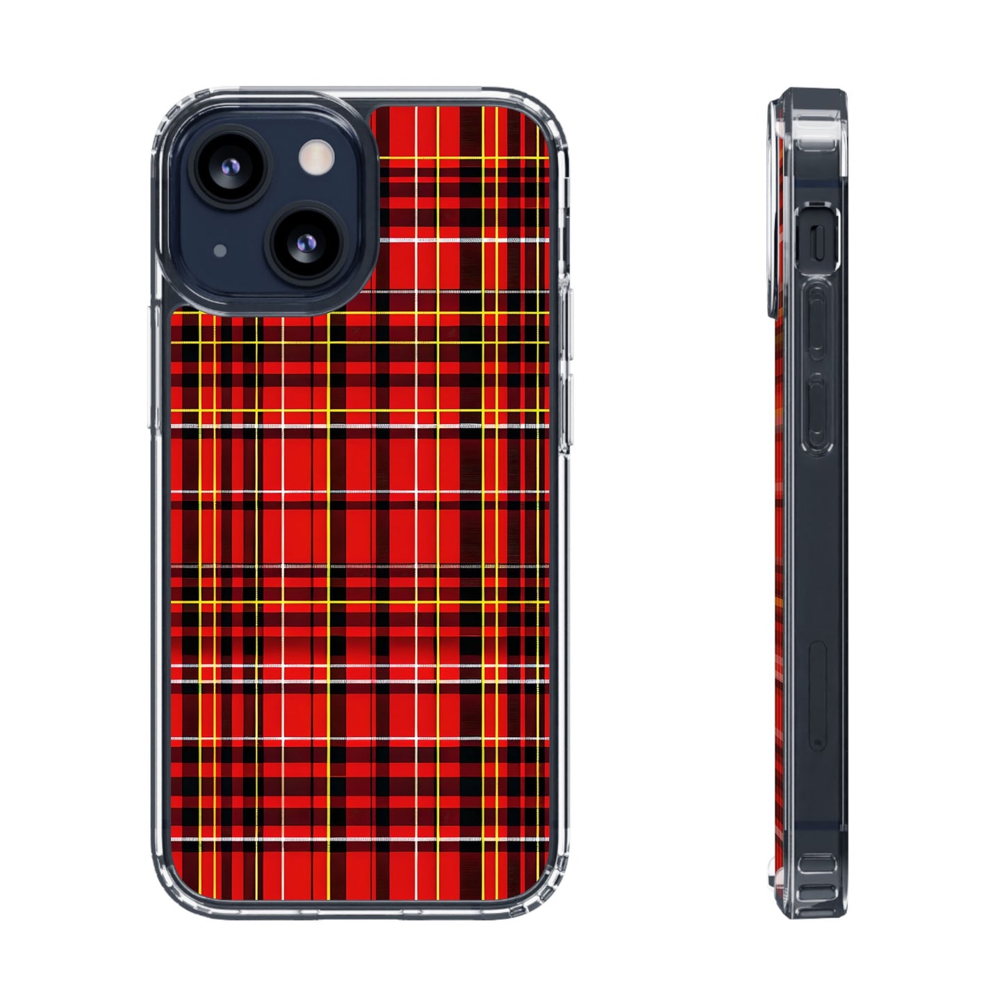 Plaid Clear Phone Case - Stylish and Durable Protective Cover