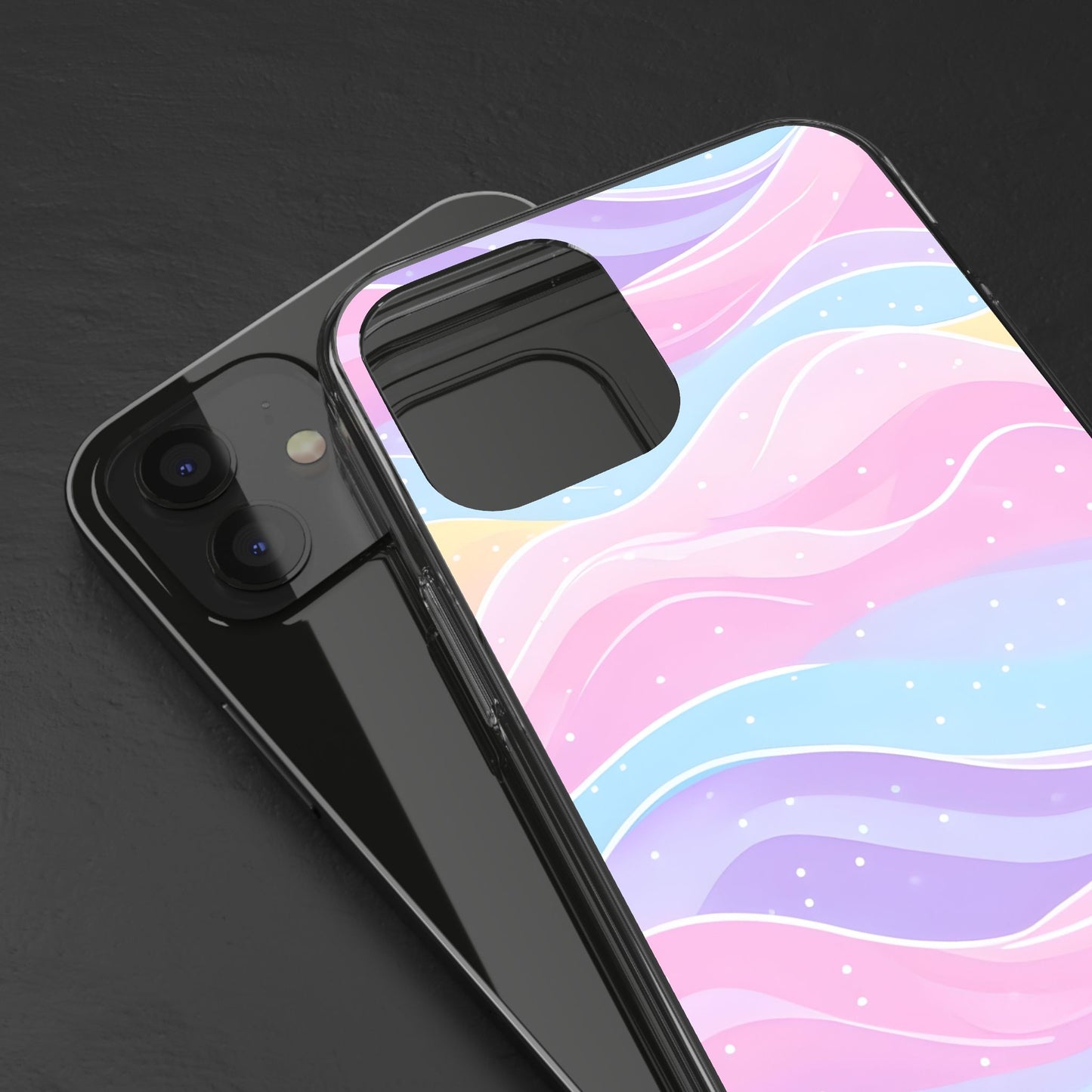 Pastel Wave Clear Phone Case - Stylish Protection for Your Device