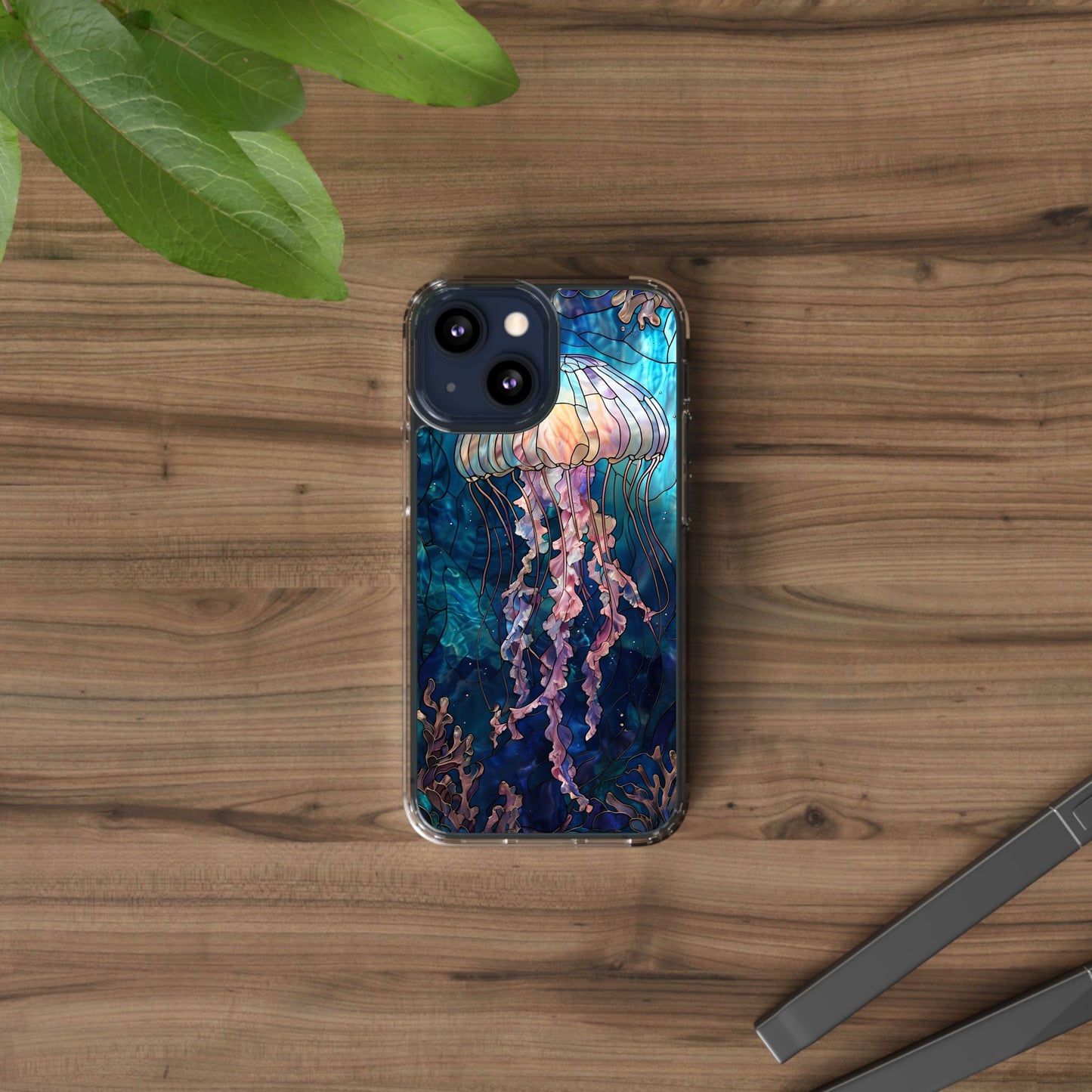 Ocean Jellyfish Clear Phone Case - Vibrant Marine Design for iPhone