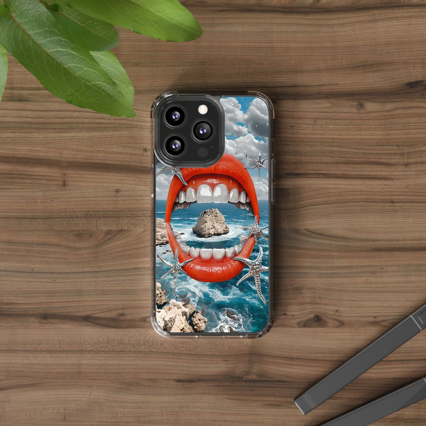 Ocean View Mouth Clear Phone Case - Beachy Vibe Design