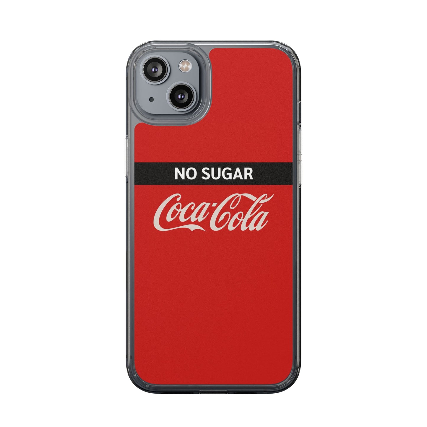 Coca-Cola No Sugar Clear Phone Case - Stylish and Trendy Accessory