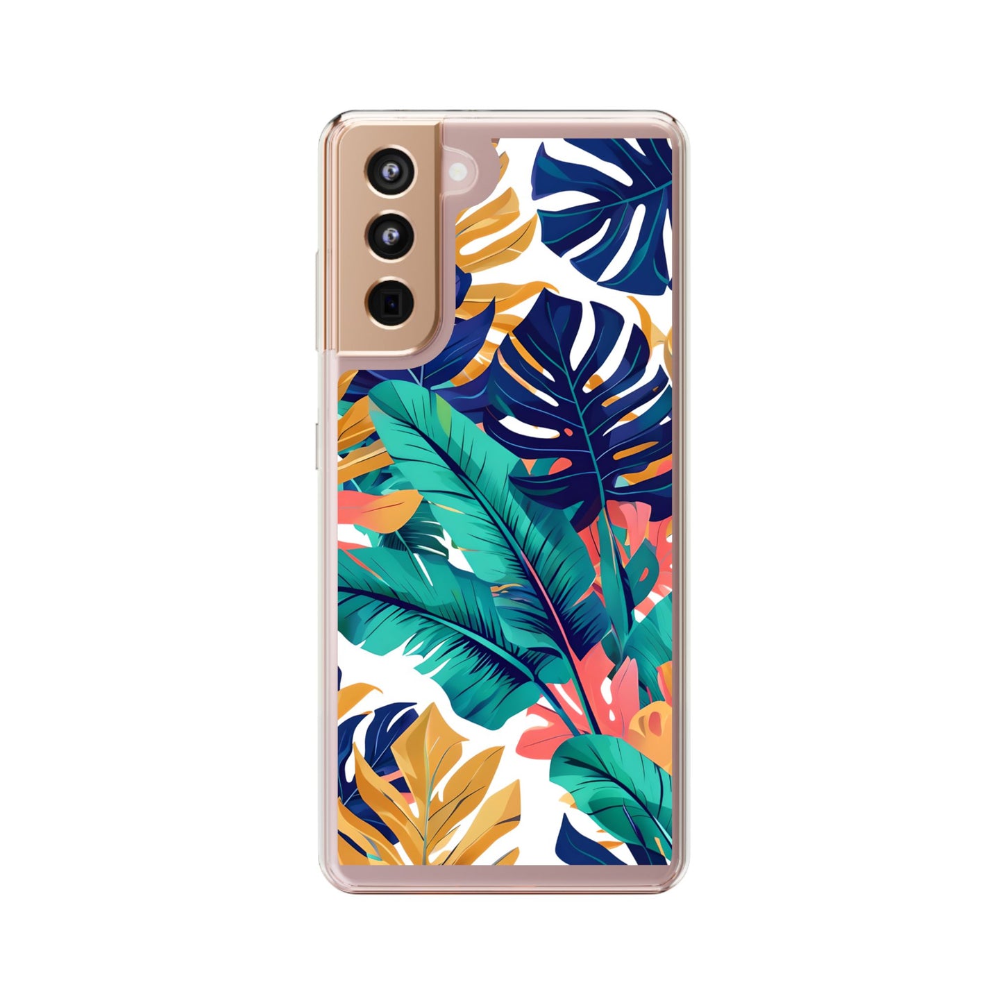 Tropical Leaf Clear Phone Case - Stylish & Protective for Nature Lovers