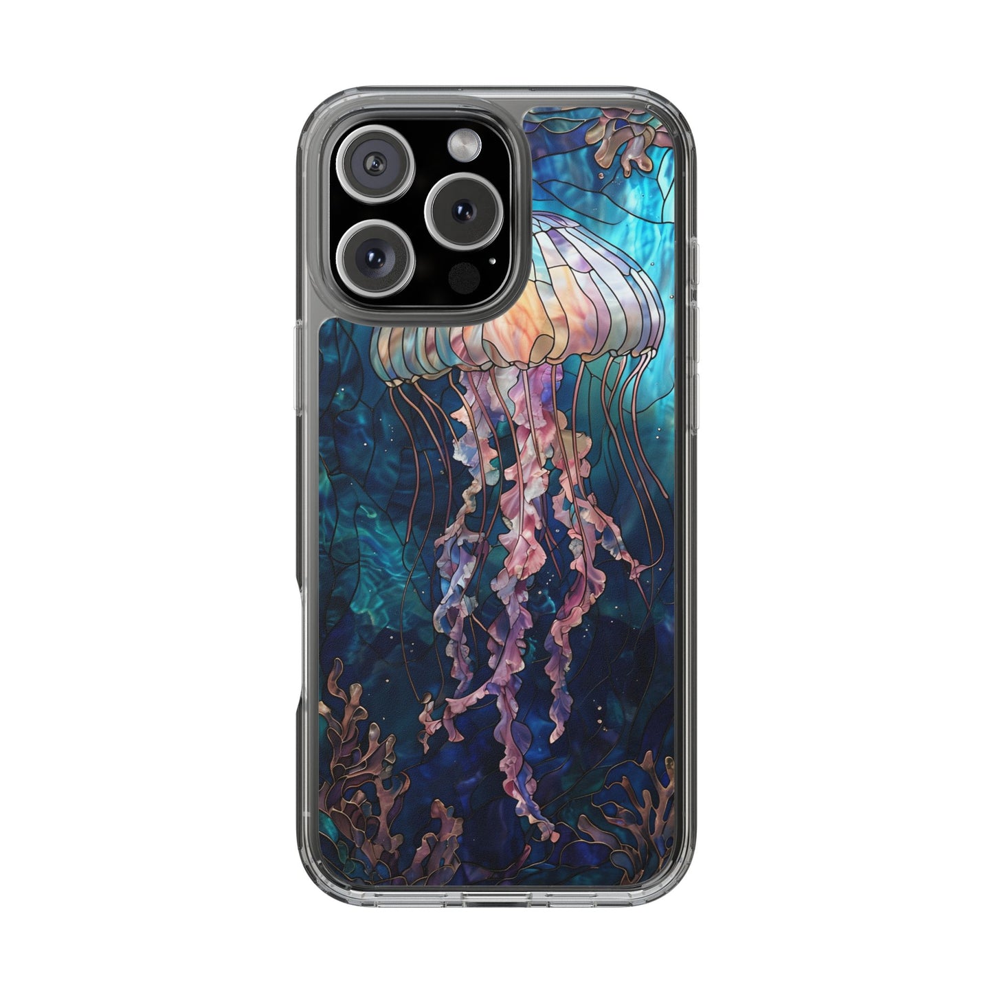 Ocean Jellyfish Clear Phone Case - Vibrant Marine Design for iPhone
