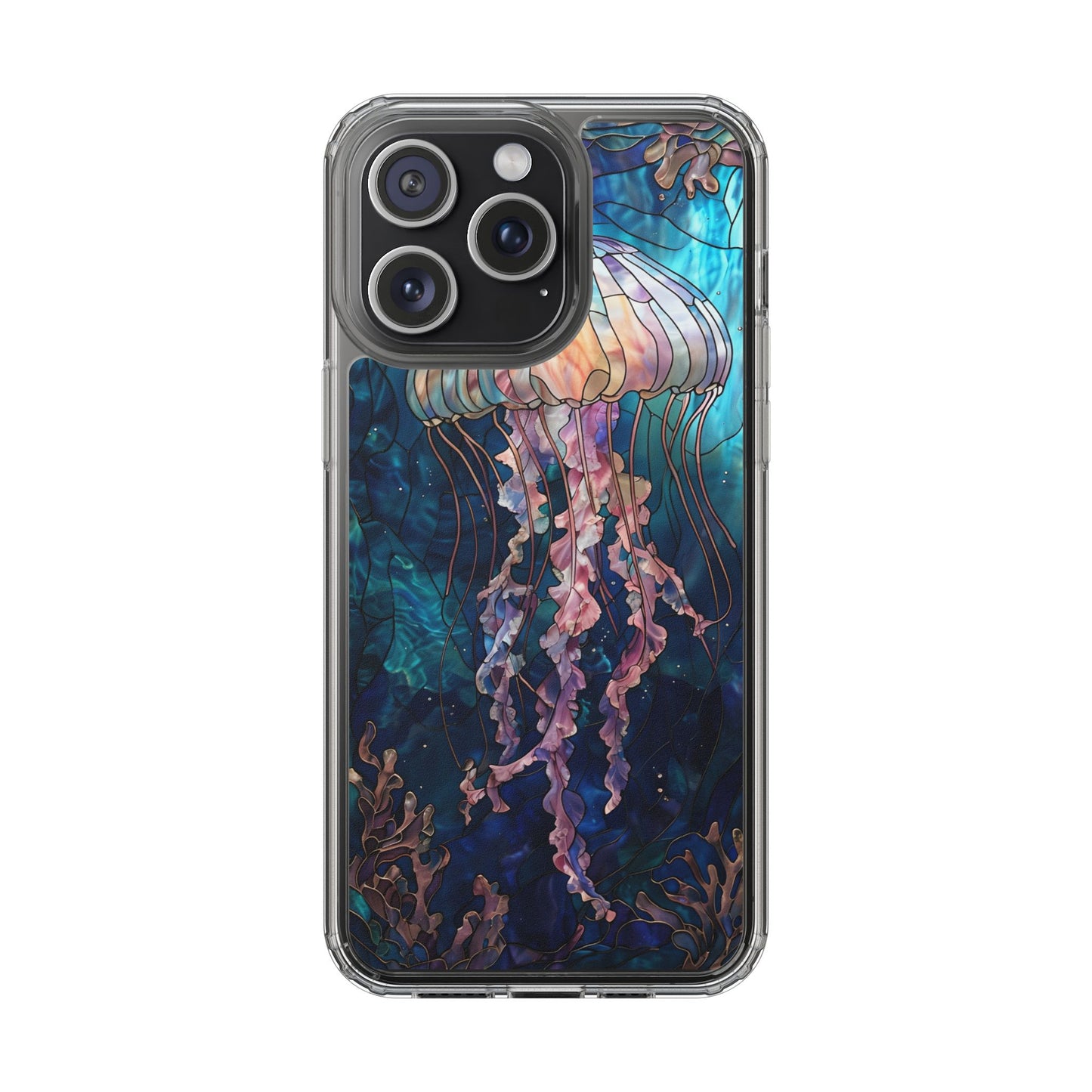 Ocean Jellyfish Clear Phone Case - Vibrant Marine Design for iPhone