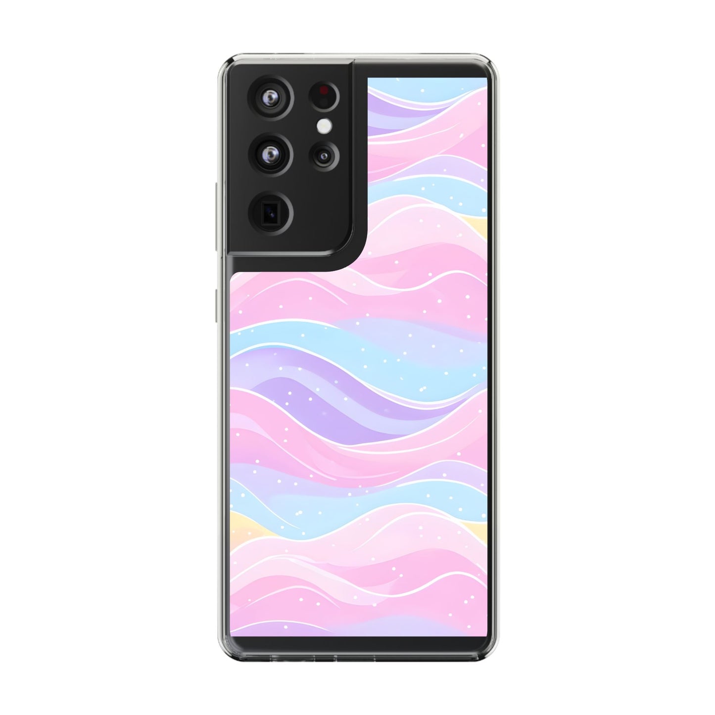 Pastel Wave Clear Phone Case - Stylish Protection for Your Device