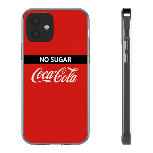 Coca-Cola No Sugar Clear Phone Case - Stylish and Trendy Accessory