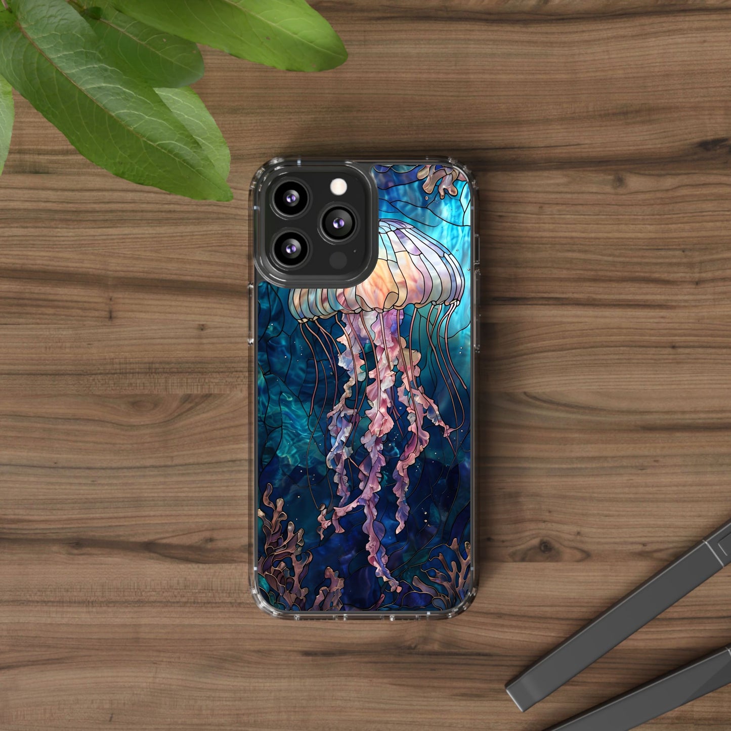 Ocean Jellyfish Clear Phone Case - Vibrant Marine Design for iPhone