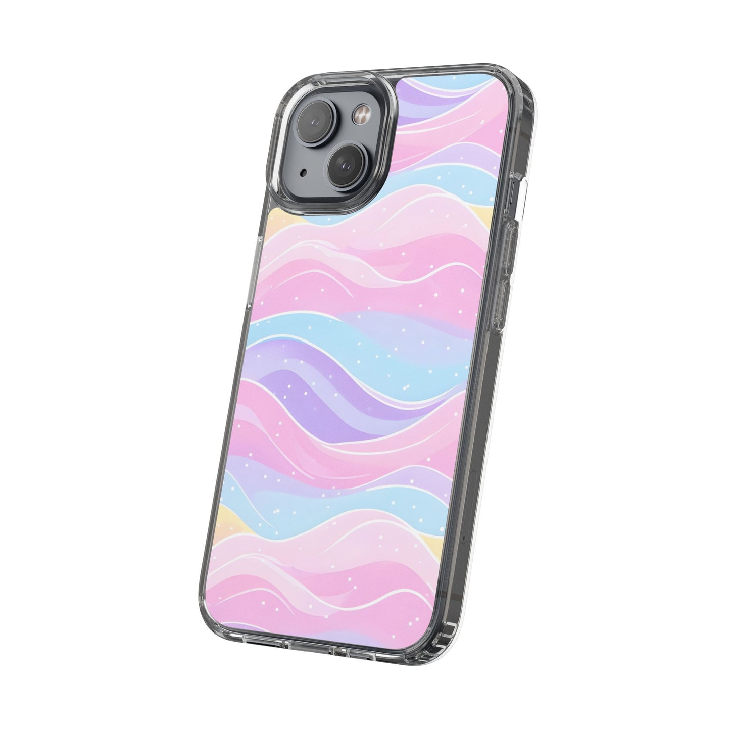 Pastel Wave Clear Phone Case - Stylish Protection for Your Device