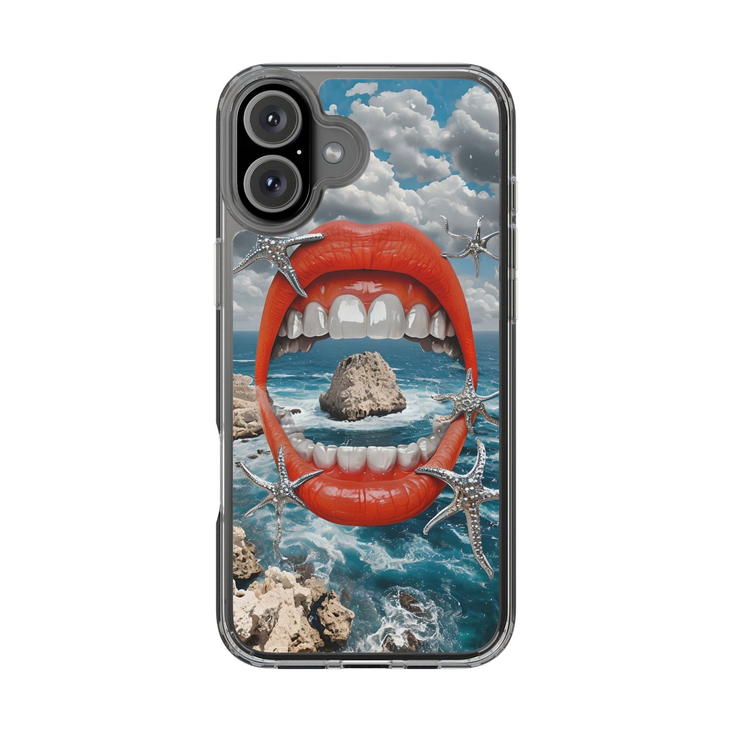 Ocean View Mouth Clear Phone Case - Beachy Vibe Design