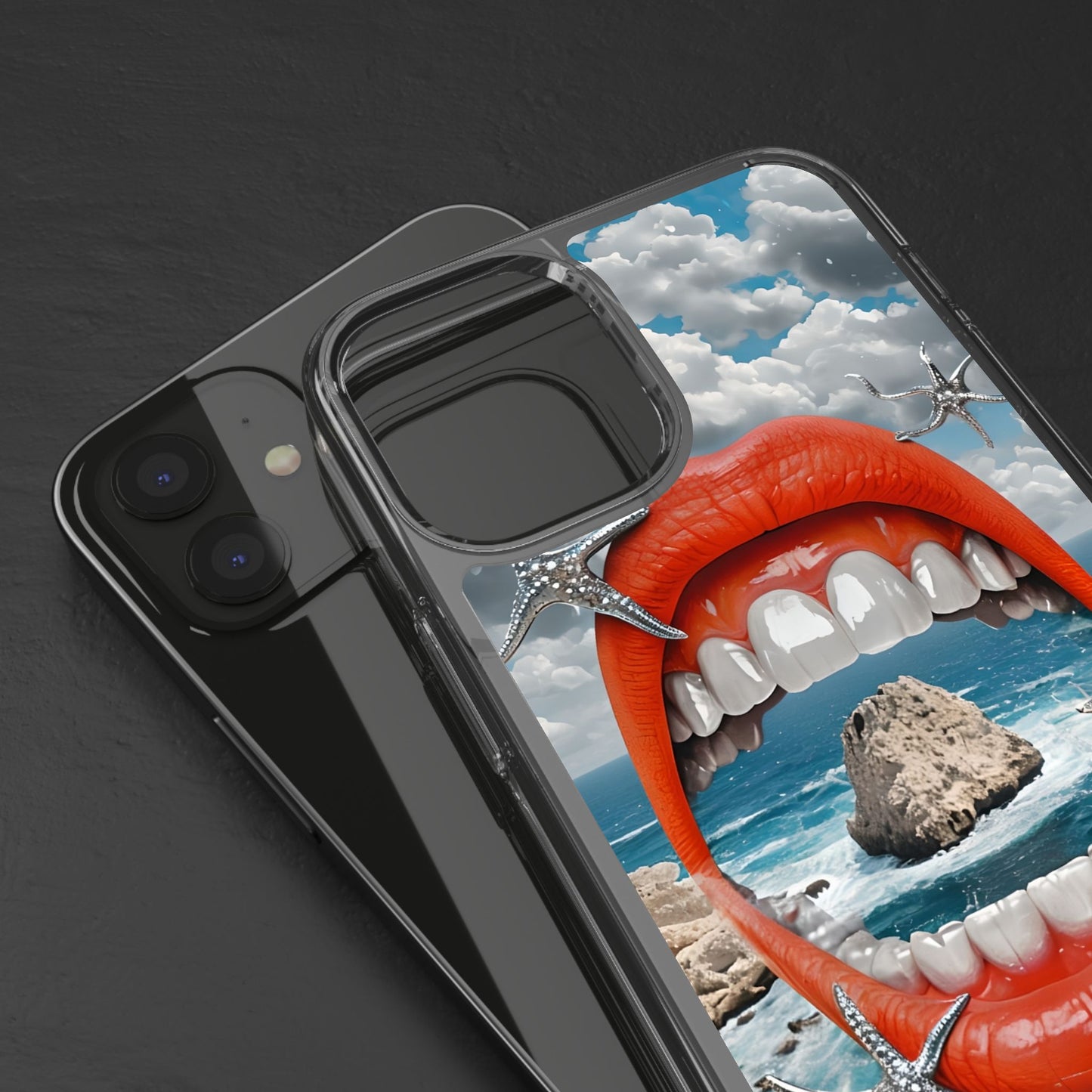 Ocean View Mouth Clear Phone Case - Beachy Vibe Design