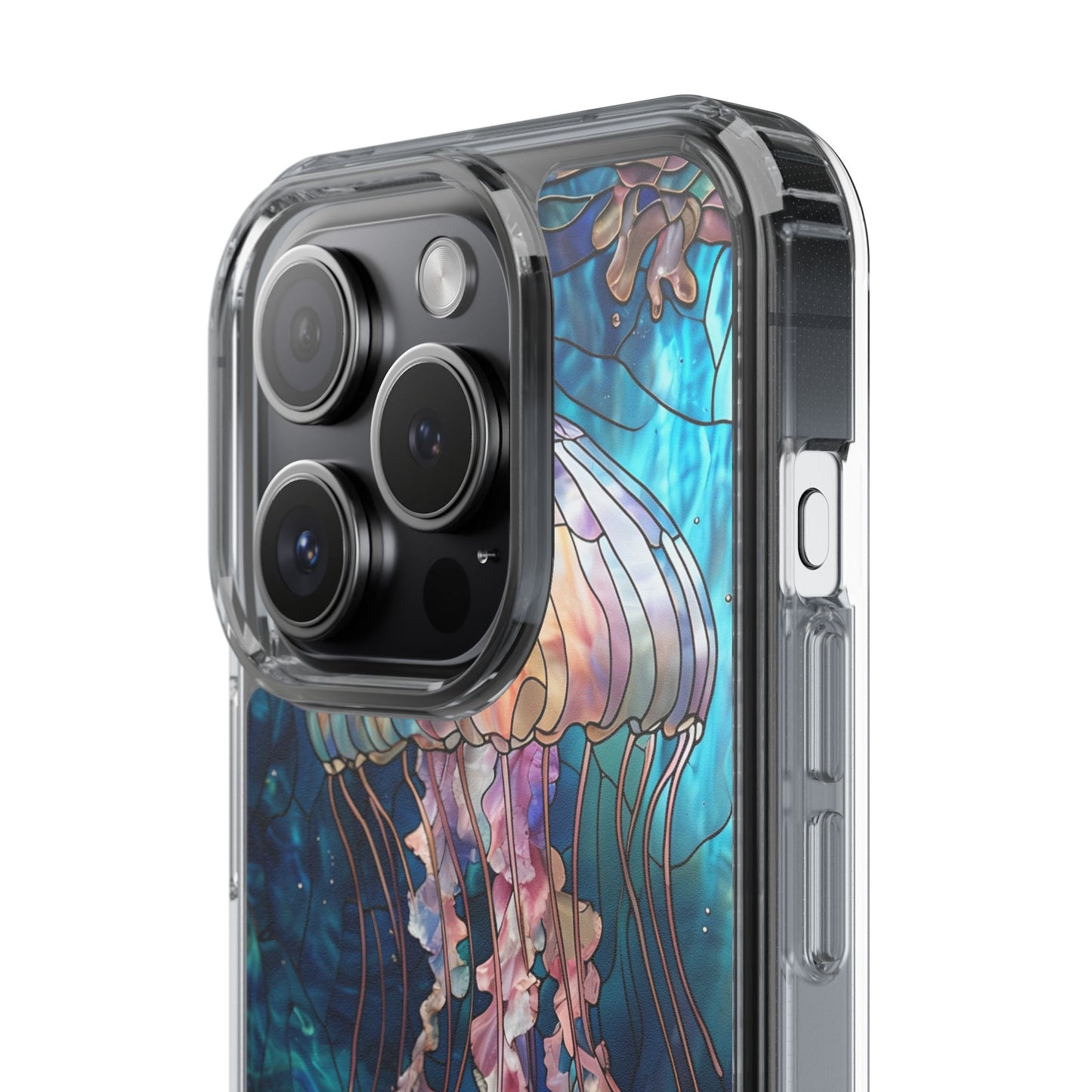 Ocean Jellyfish Clear Phone Case - Vibrant Marine Design for iPhone