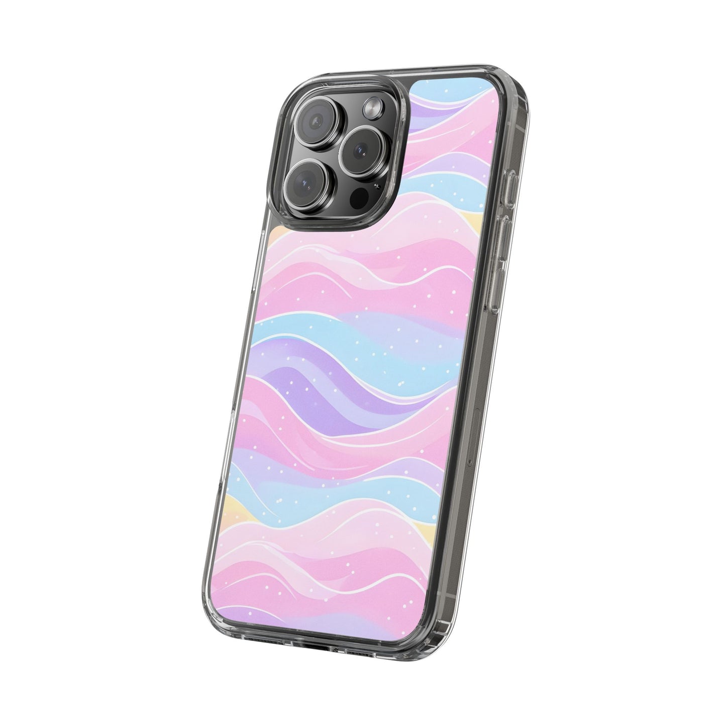 Pastel Wave Clear Phone Case - Stylish Protection for Your Device