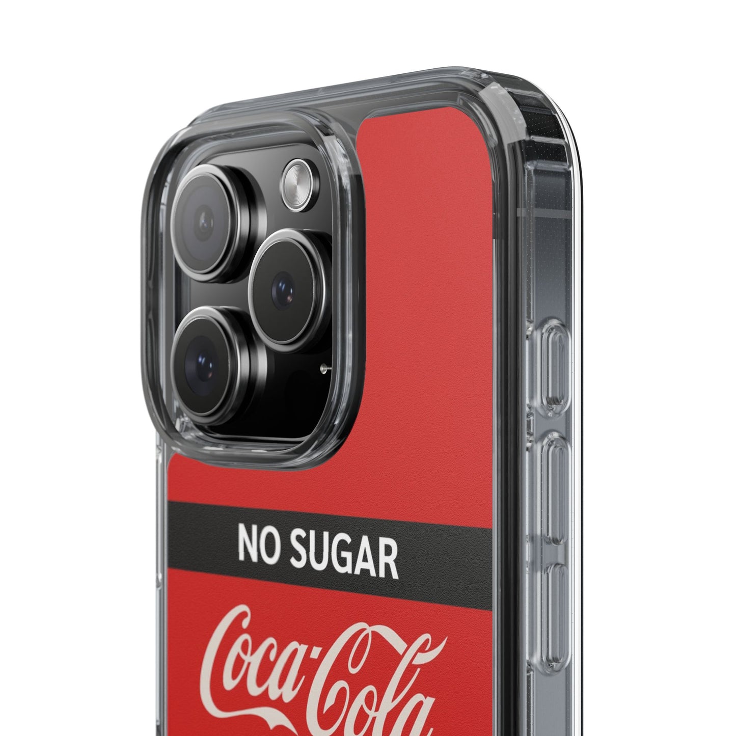 Coca-Cola No Sugar Clear Phone Case - Stylish and Trendy Accessory