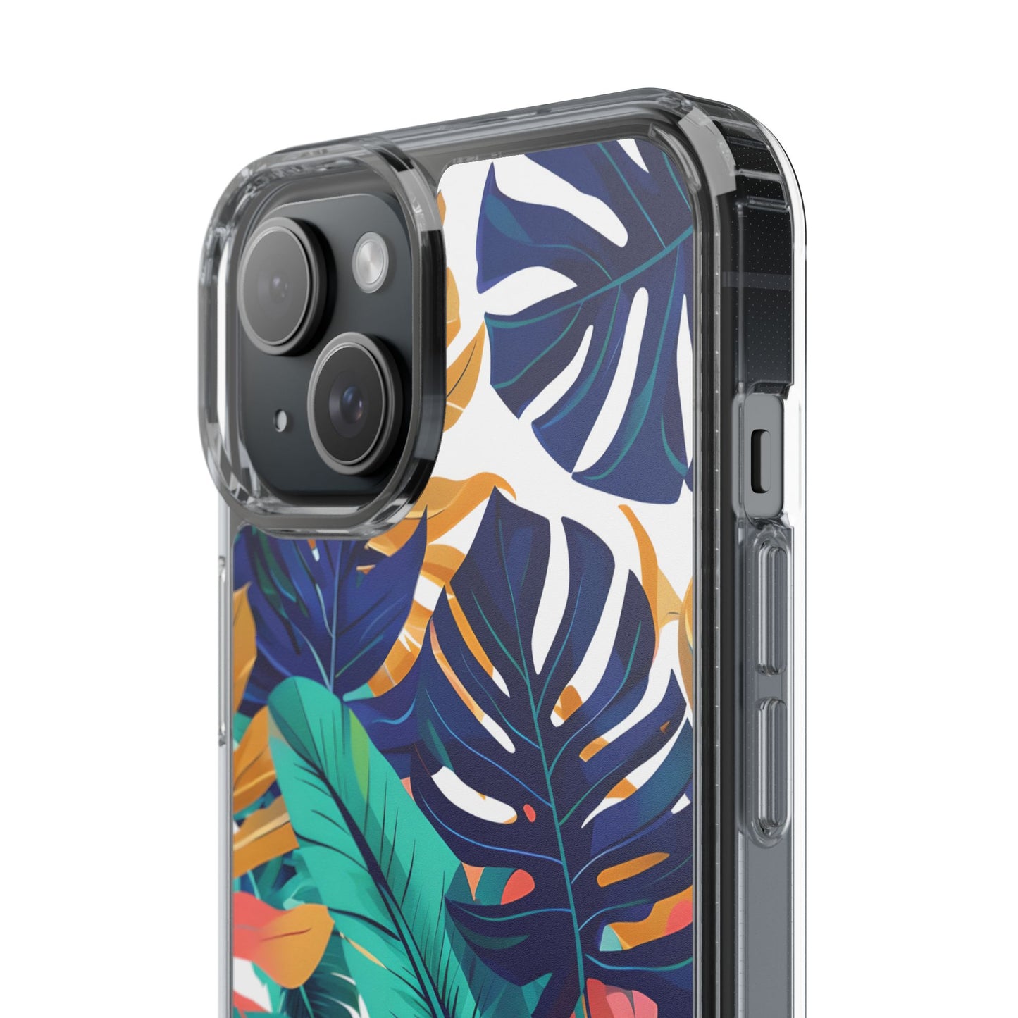 Tropical Leaf Clear Phone Case - Stylish & Protective for Nature Lovers