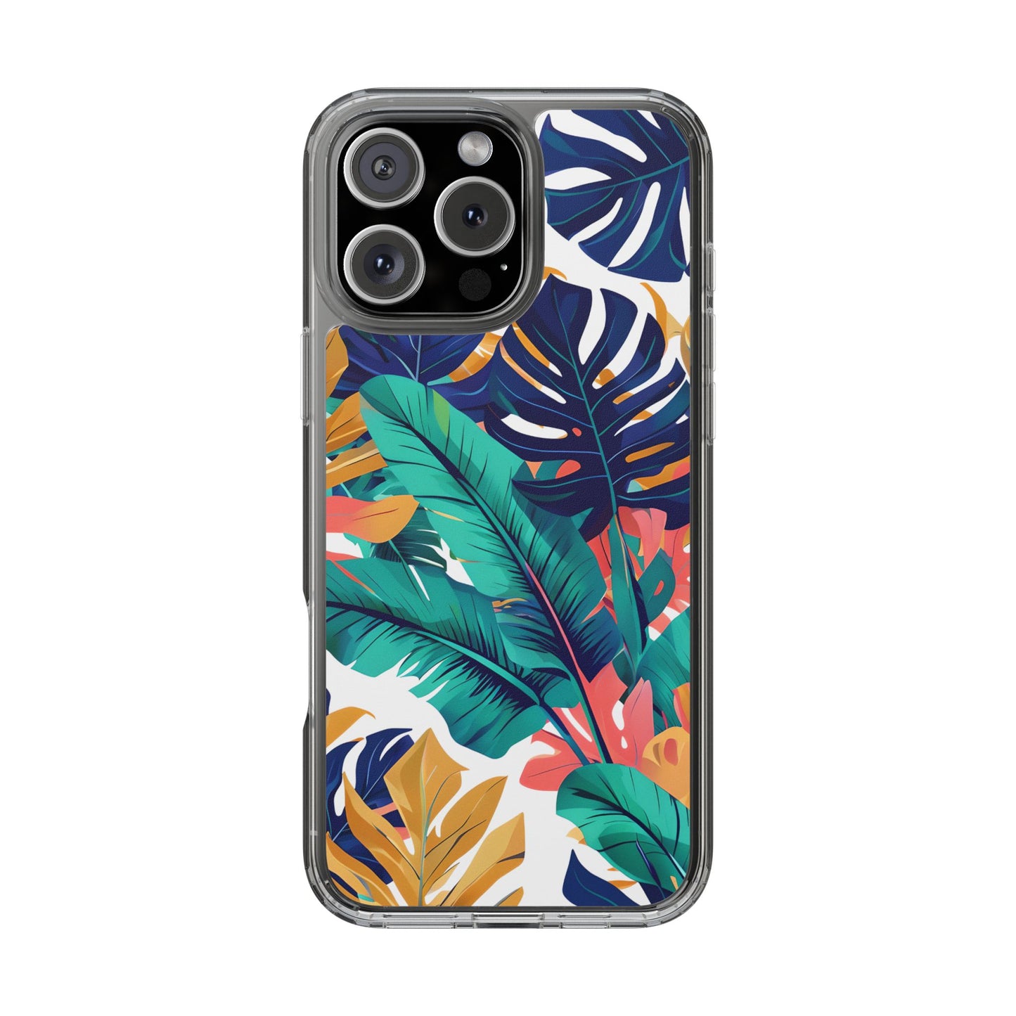 Tropical Leaf Clear Phone Case - Stylish & Protective for Nature Lovers
