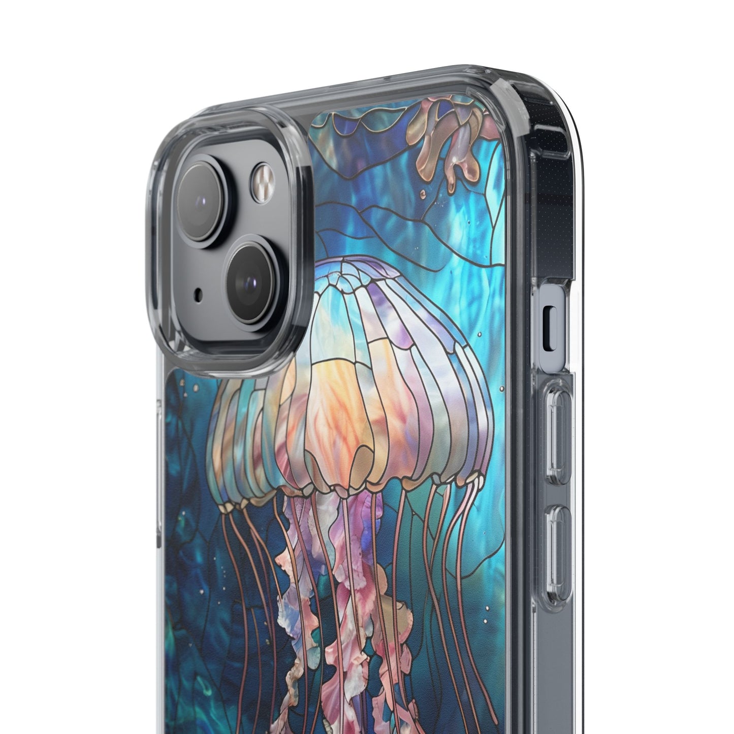 Ocean Jellyfish Clear Phone Case - Vibrant Marine Design for iPhone