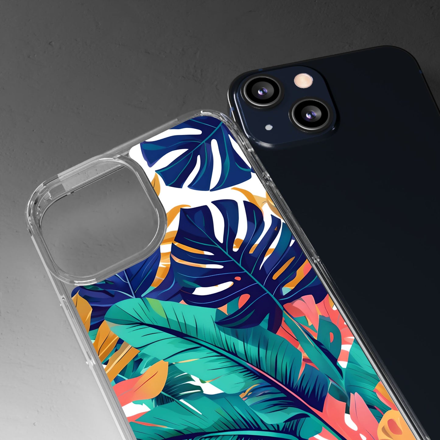Tropical Leaf Clear Phone Case - Stylish & Protective for Nature Lovers