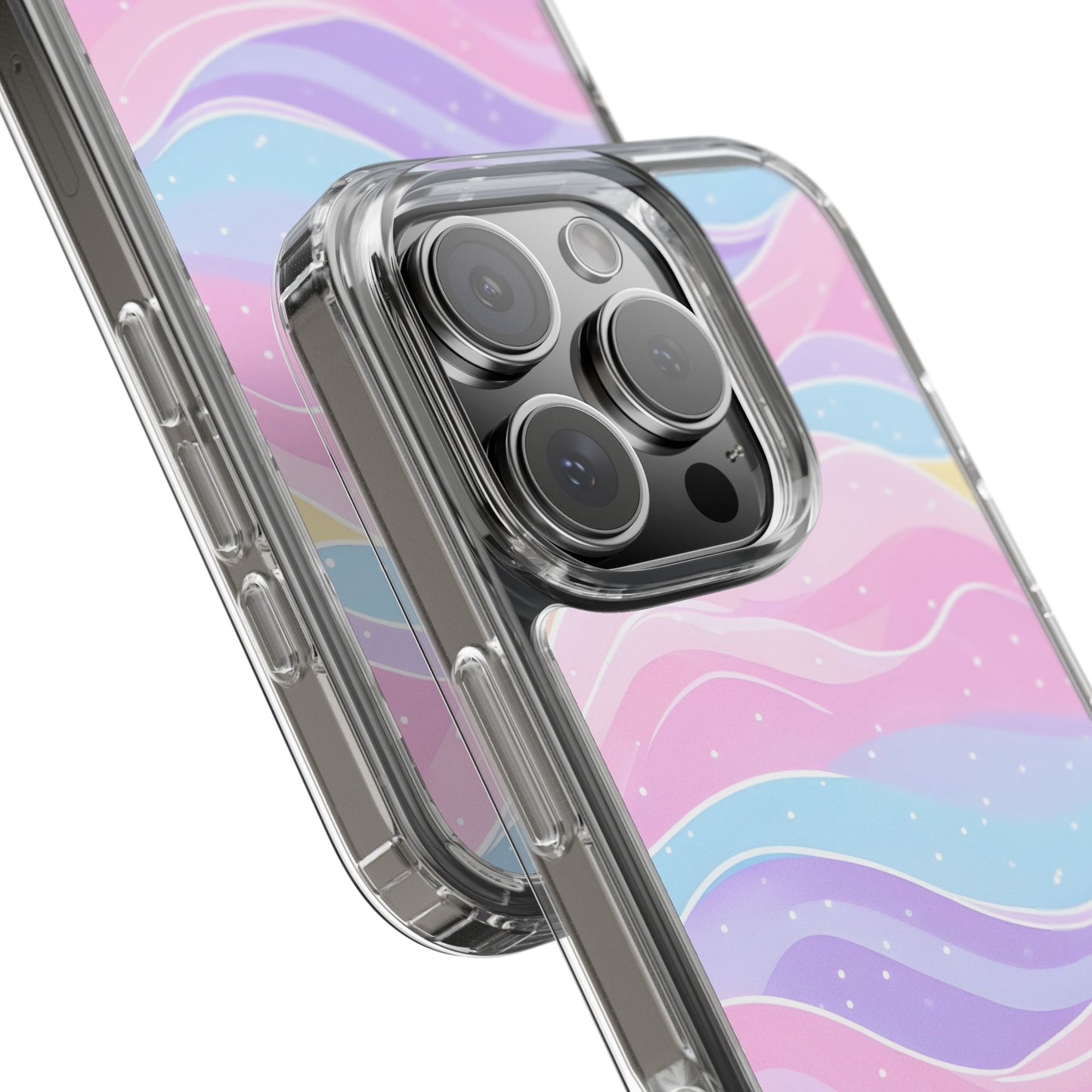 Pastel Wave Clear Phone Case - Stylish Protection for Your Device