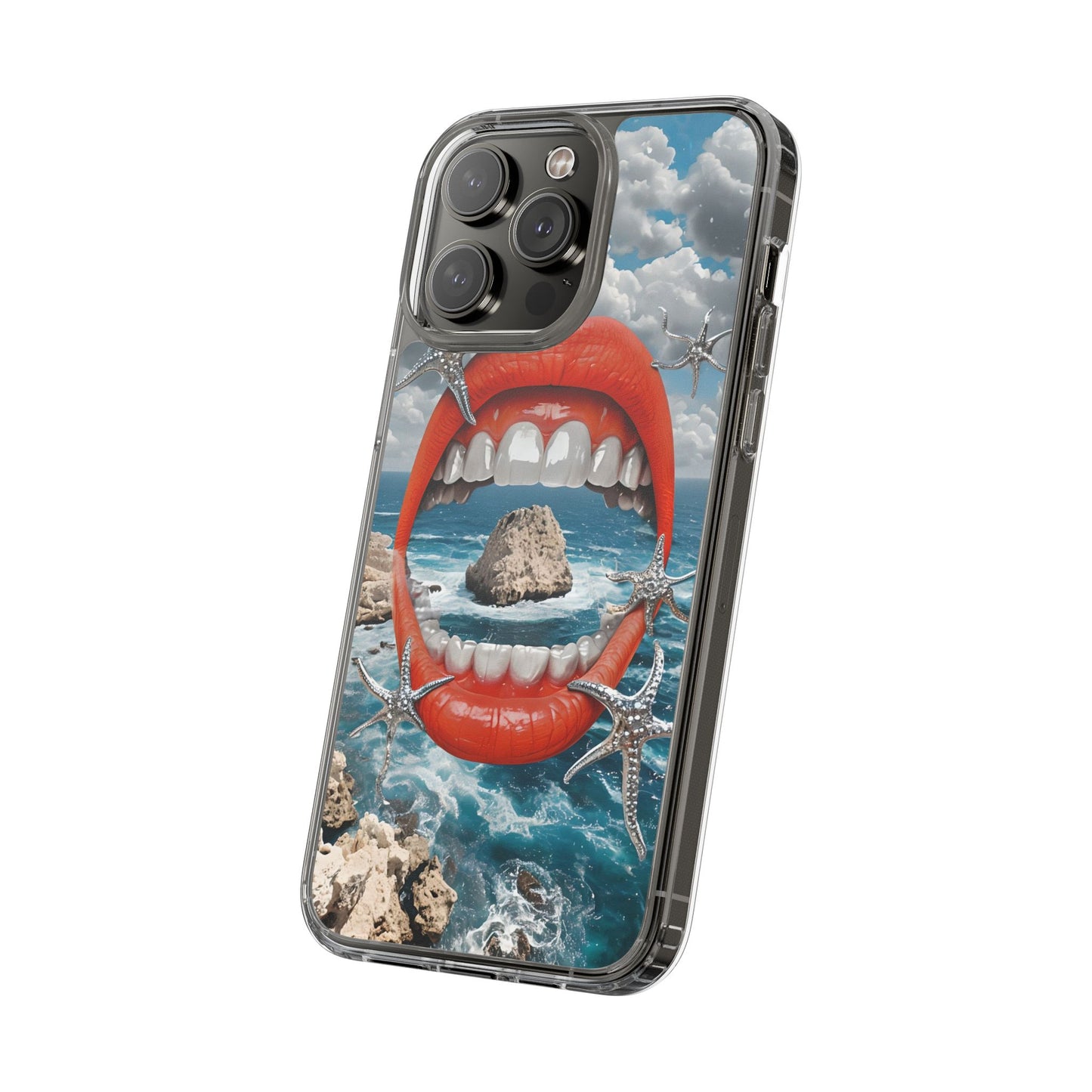 Ocean View Mouth Clear Phone Case - Beachy Vibe Design