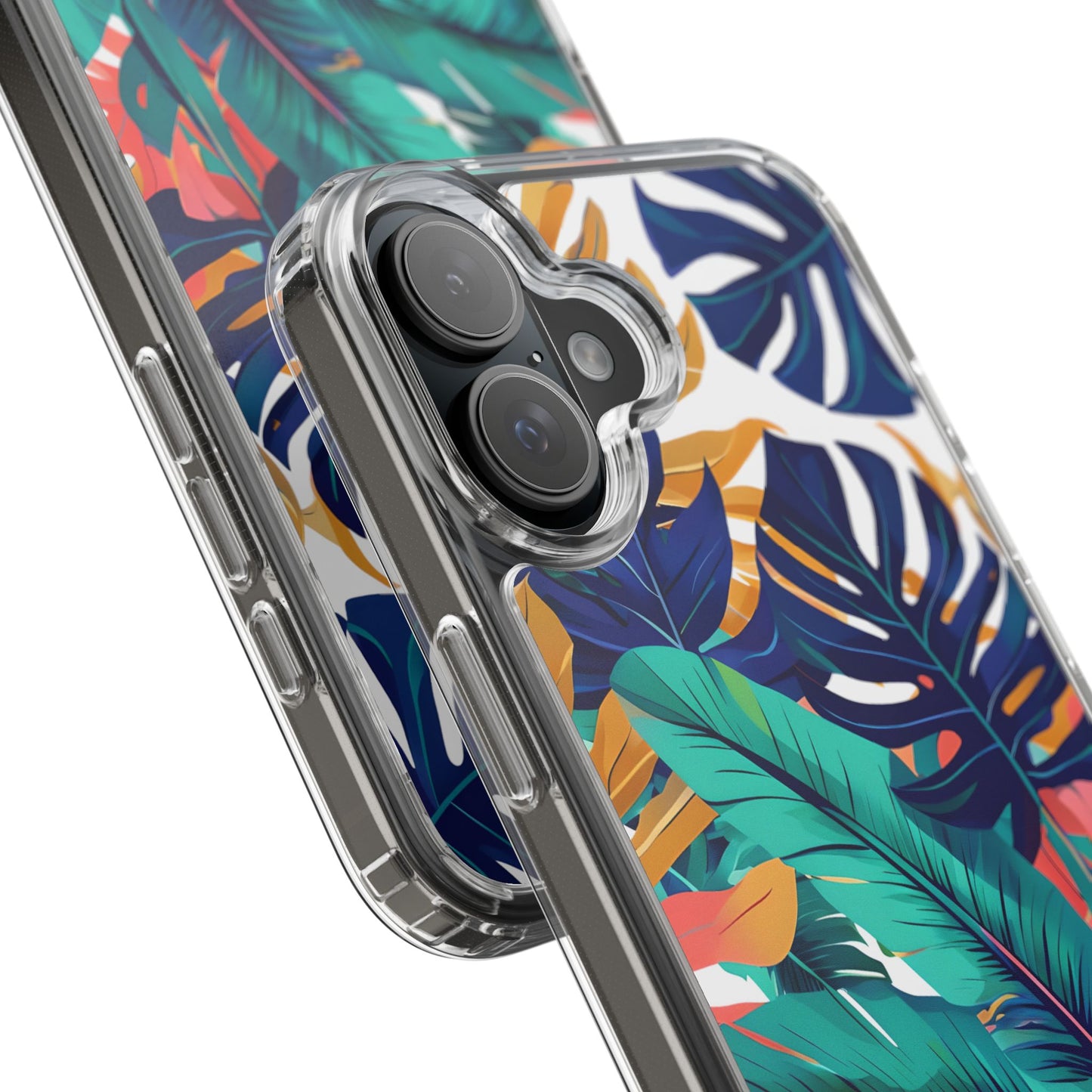 Tropical Leaf Clear Phone Case - Stylish & Protective for Nature Lovers