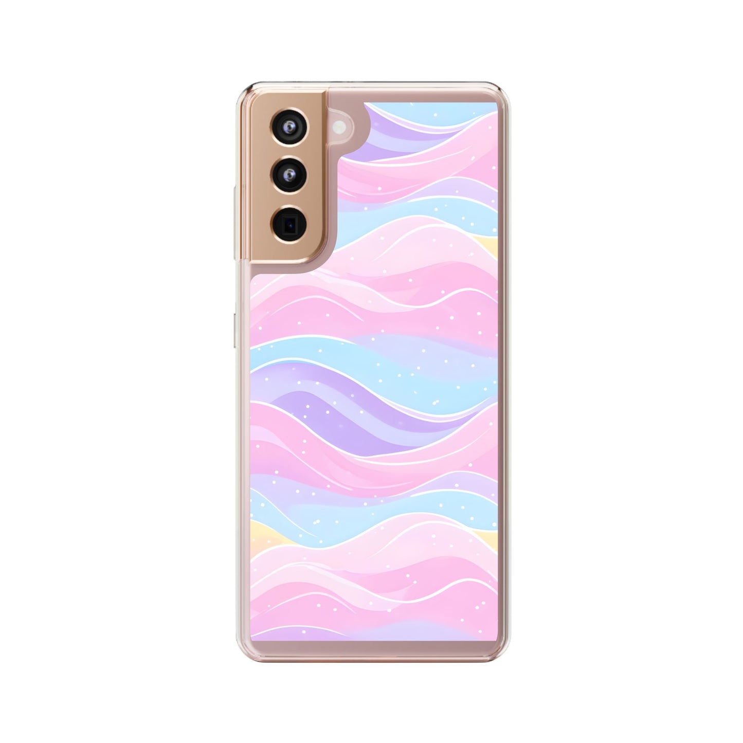 Pastel Wave Clear Phone Case - Stylish Protection for Your Device