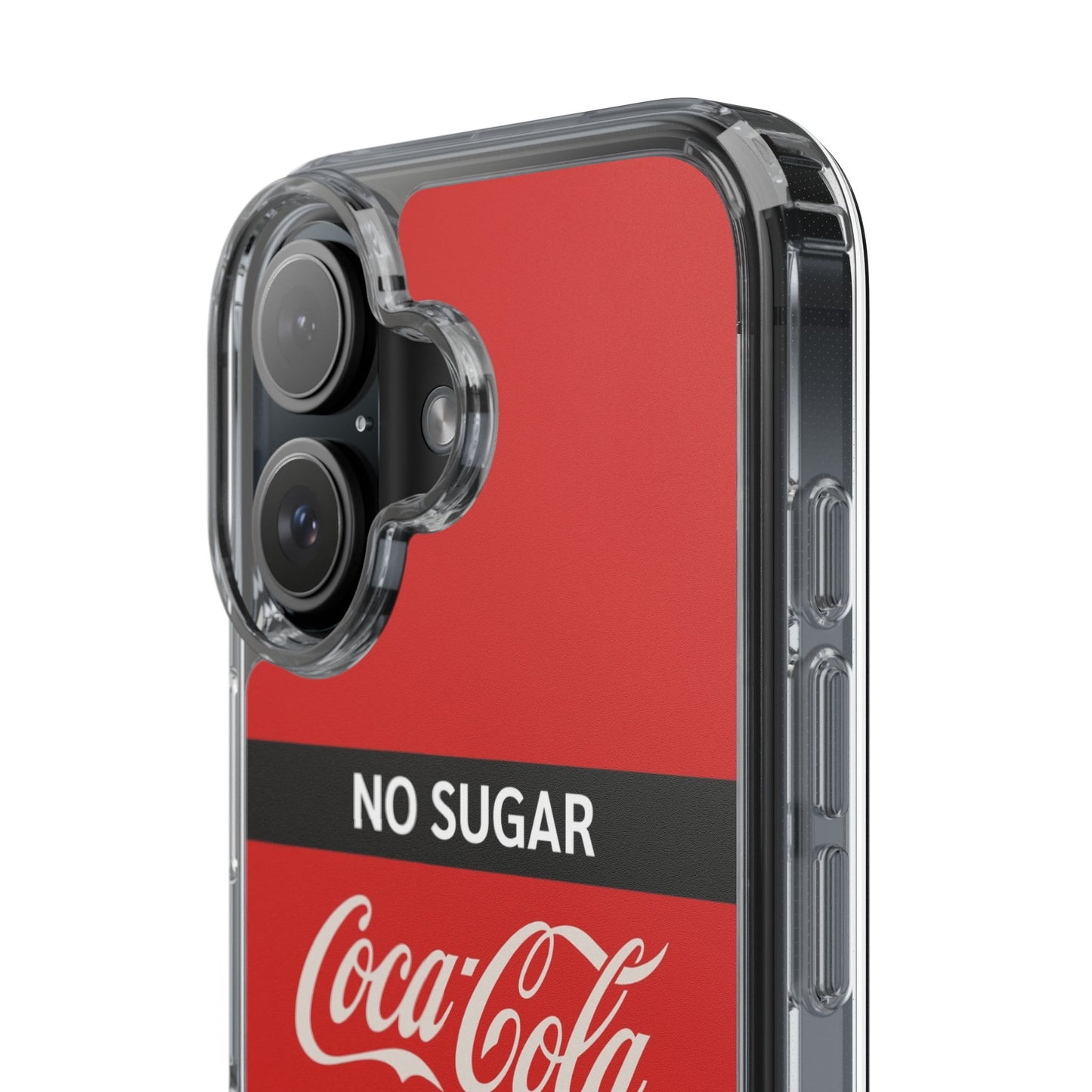 Coca-Cola No Sugar Clear Phone Case - Stylish and Trendy Accessory