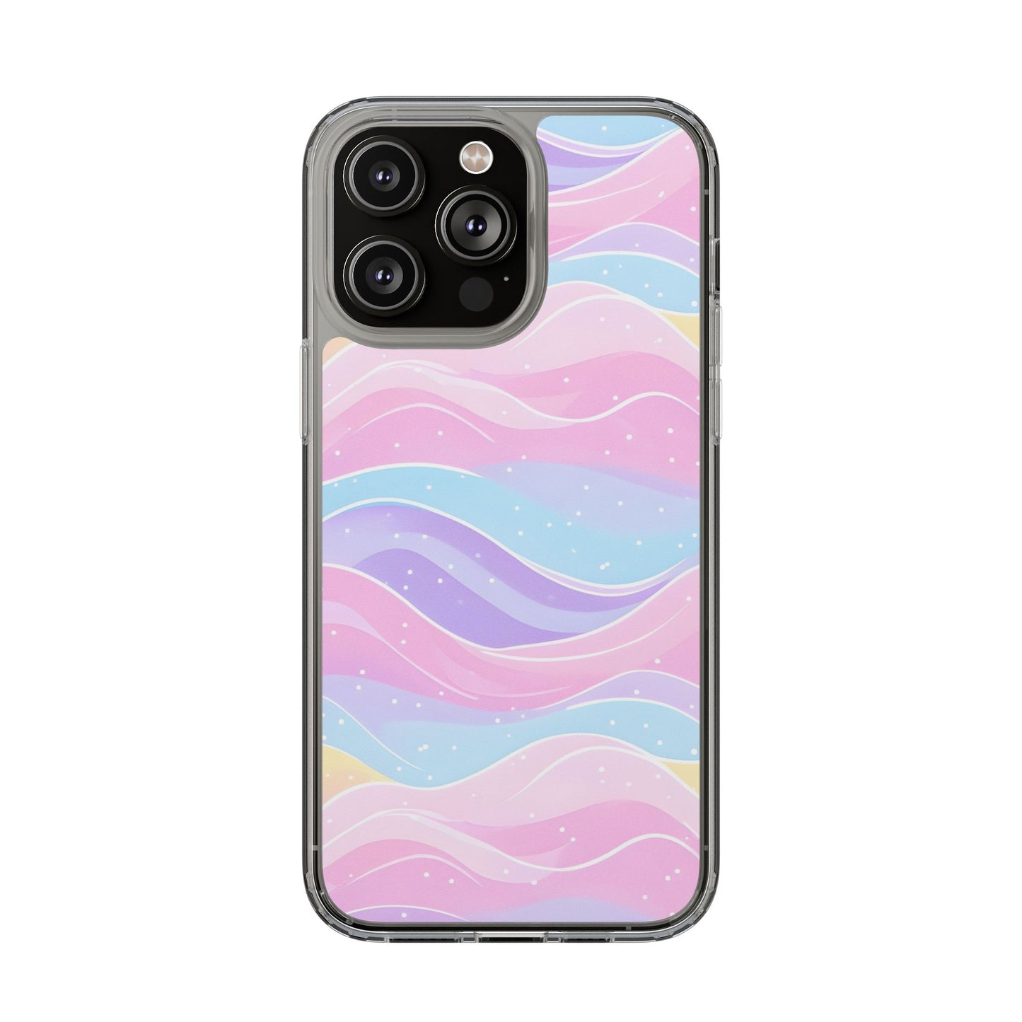 Pastel Wave Clear Phone Case - Stylish Protection for Your Device
