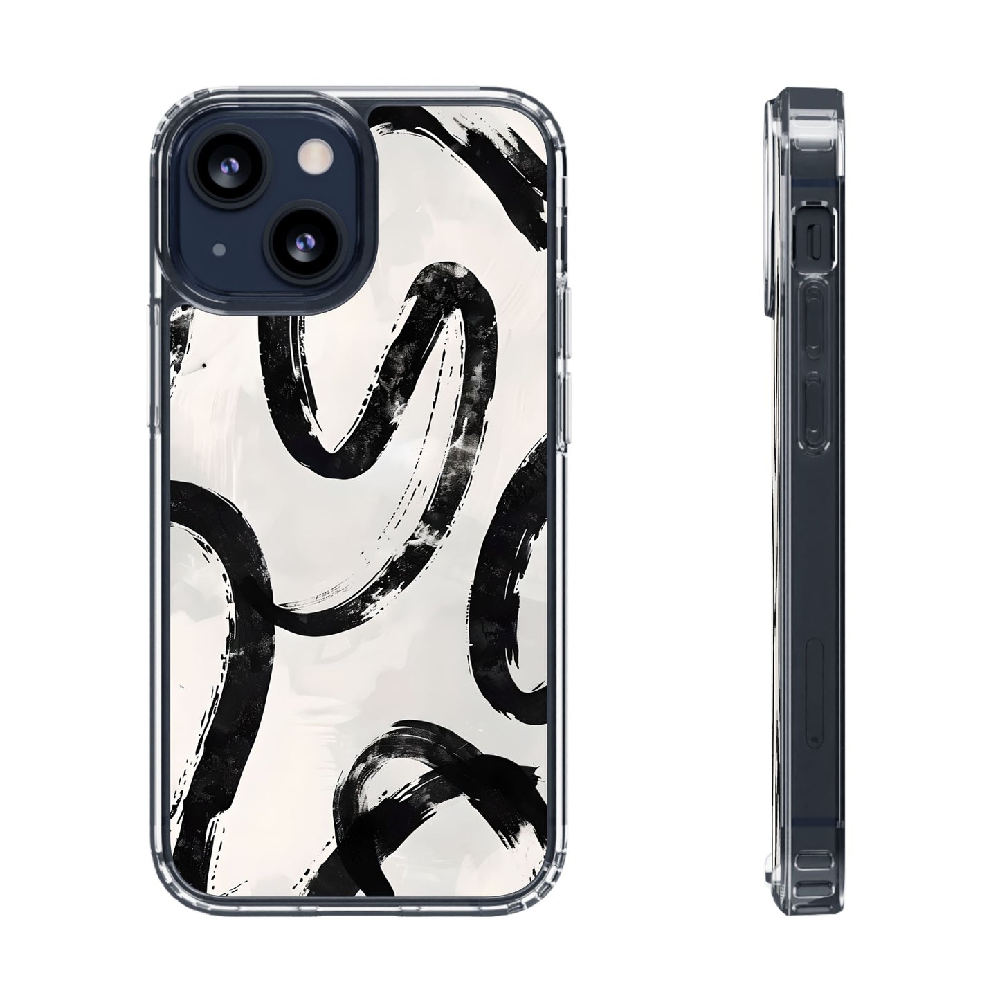 Modern Abstract Clear Phone Case, Trendy Cellphone Protector, Minimalist Style, Gift for Him or Her, Unique Phone Cover