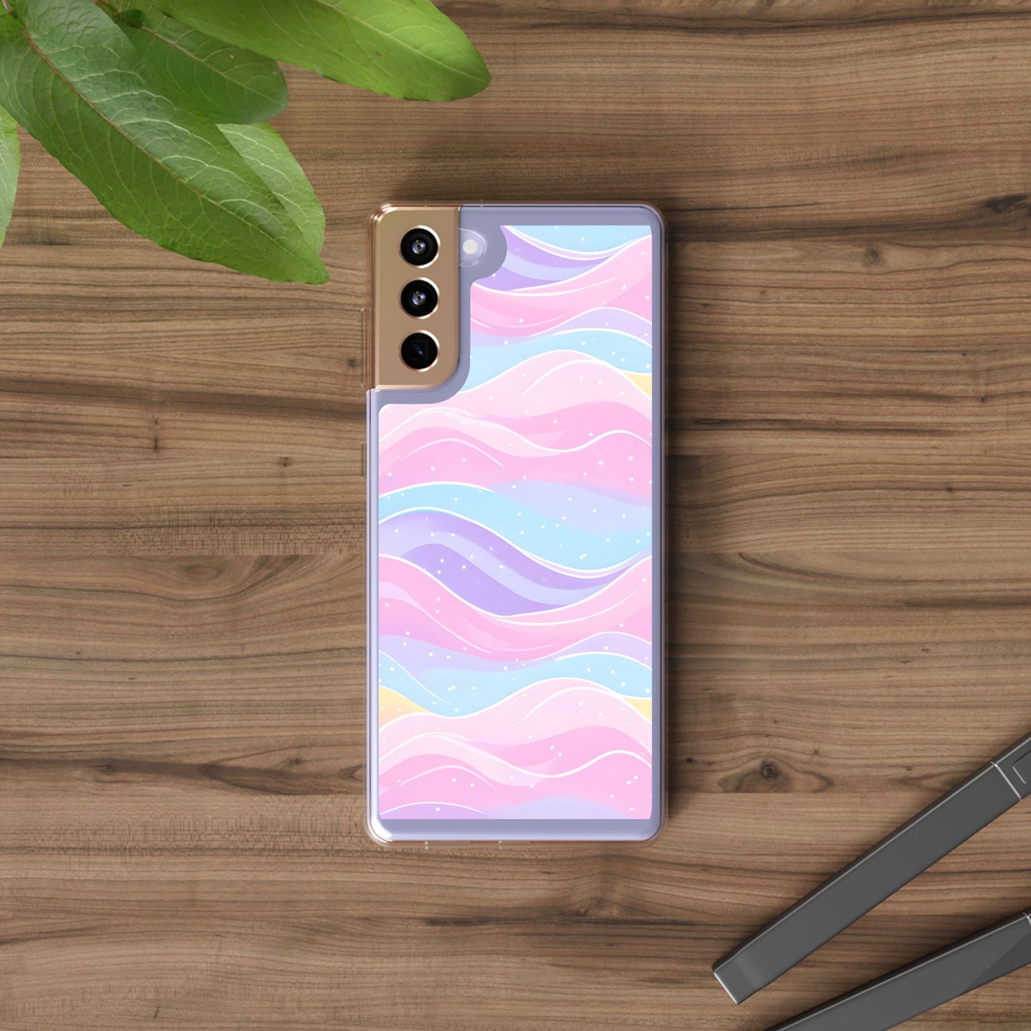 Pastel Wave Clear Phone Case - Stylish Protection for Your Device