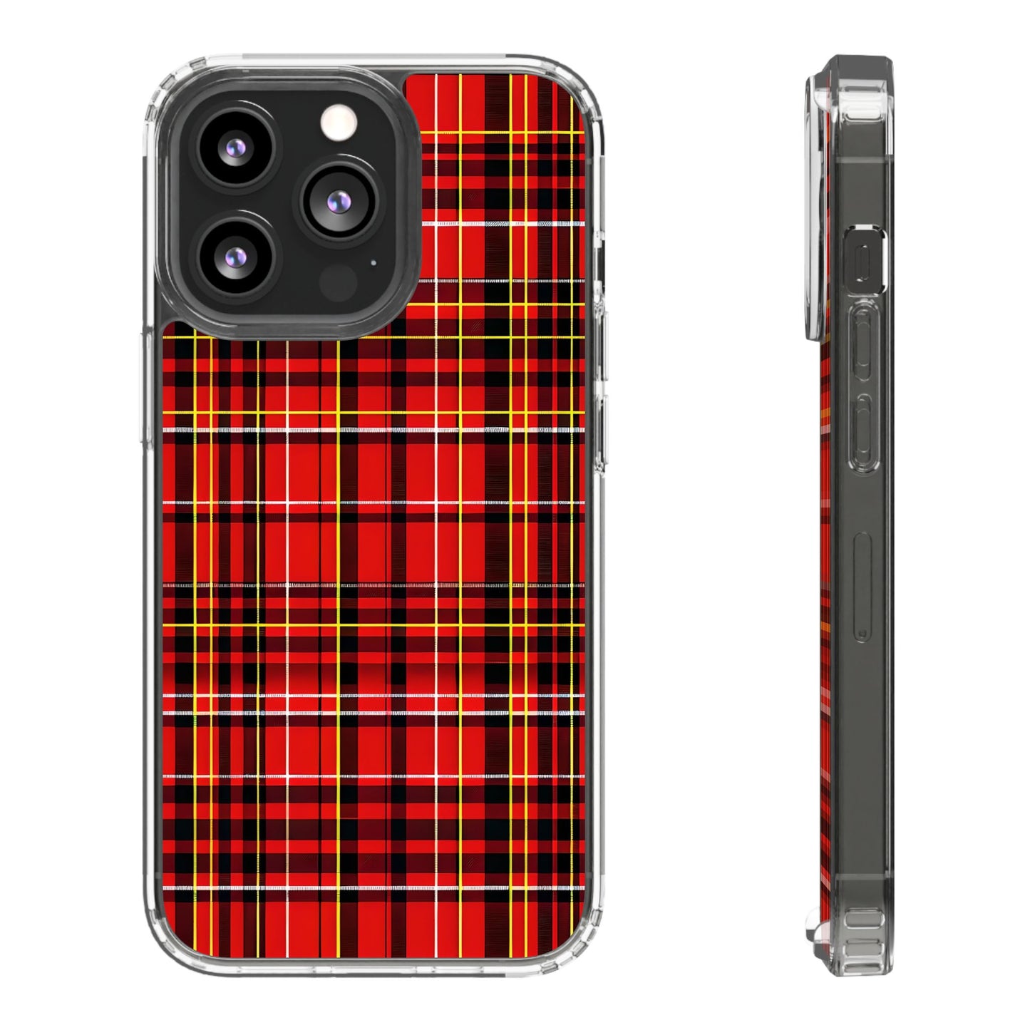 Plaid Clear Phone Case - Stylish and Durable Protective Cover