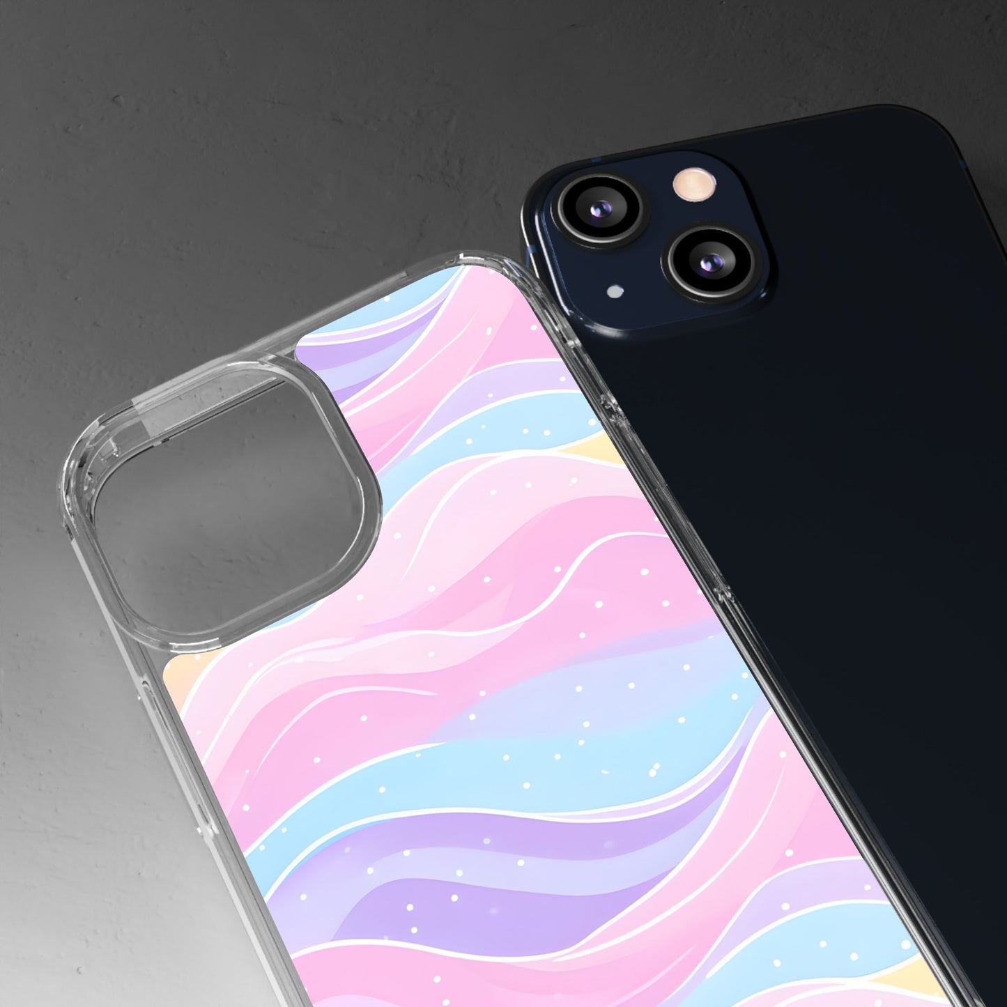 Pastel Wave Clear Phone Case - Stylish Protection for Your Device
