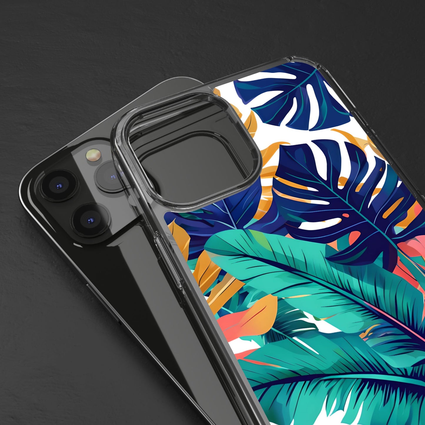 Tropical Leaf Clear Phone Case - Stylish & Protective for Nature Lovers