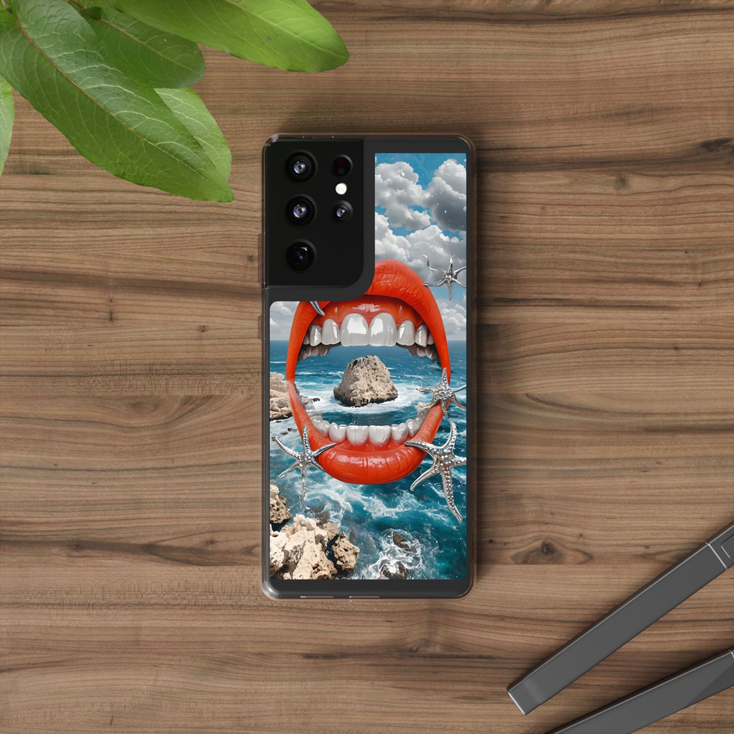 Ocean View Mouth Clear Phone Case - Beachy Vibe Design