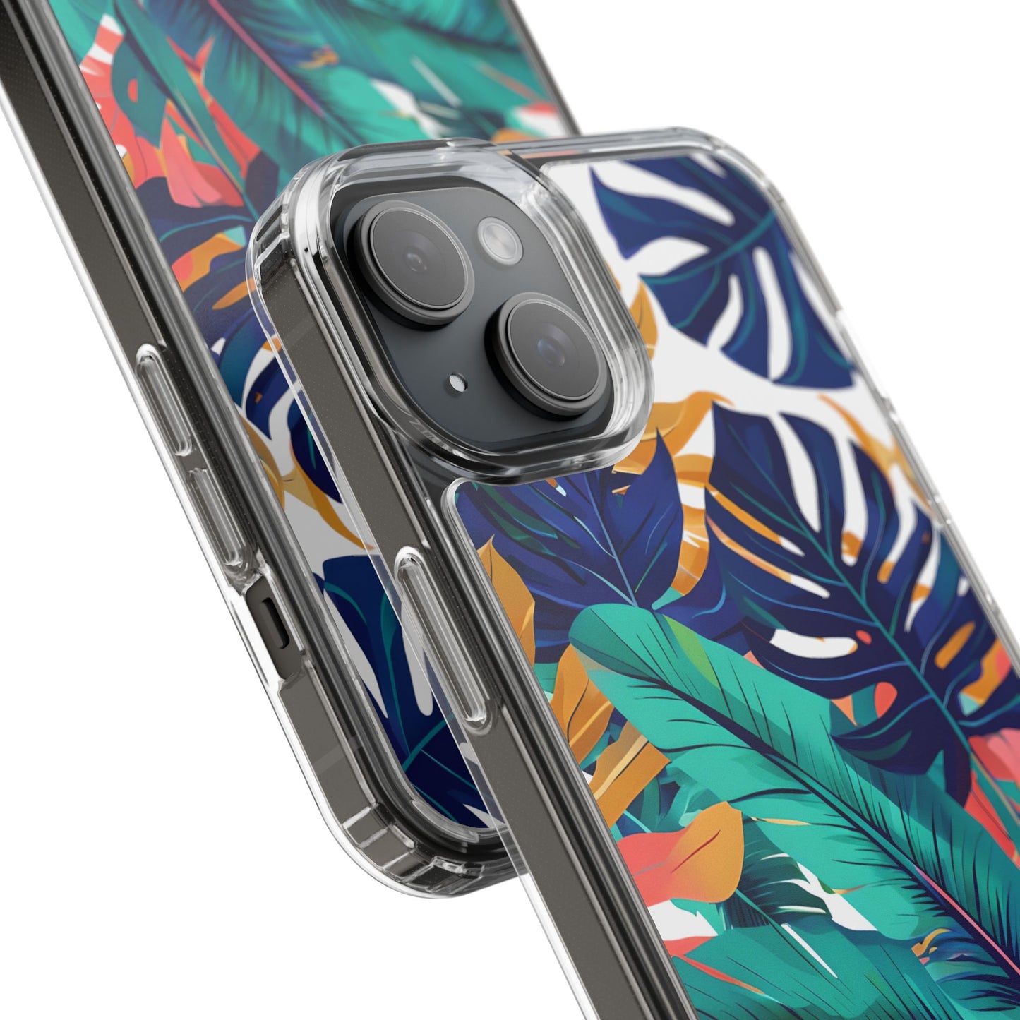 Tropical Leaf Clear Phone Case - Stylish & Protective for Nature Lovers