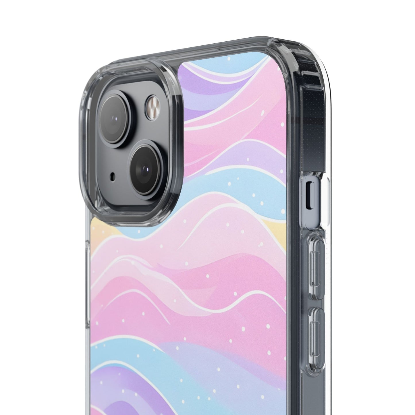 Pastel Wave Clear Phone Case - Stylish Protection for Your Device