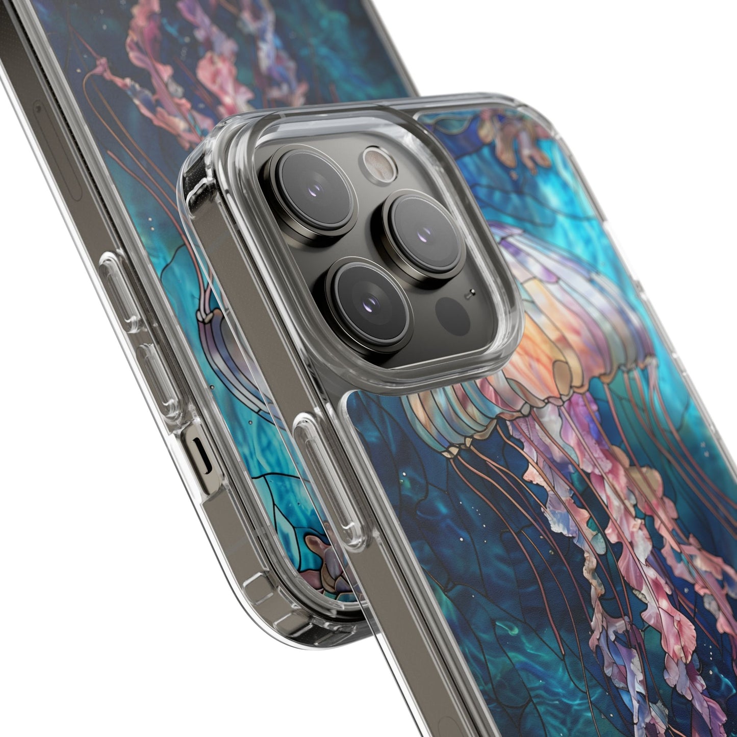 Ocean Jellyfish Clear Phone Case - Vibrant Marine Design for iPhone