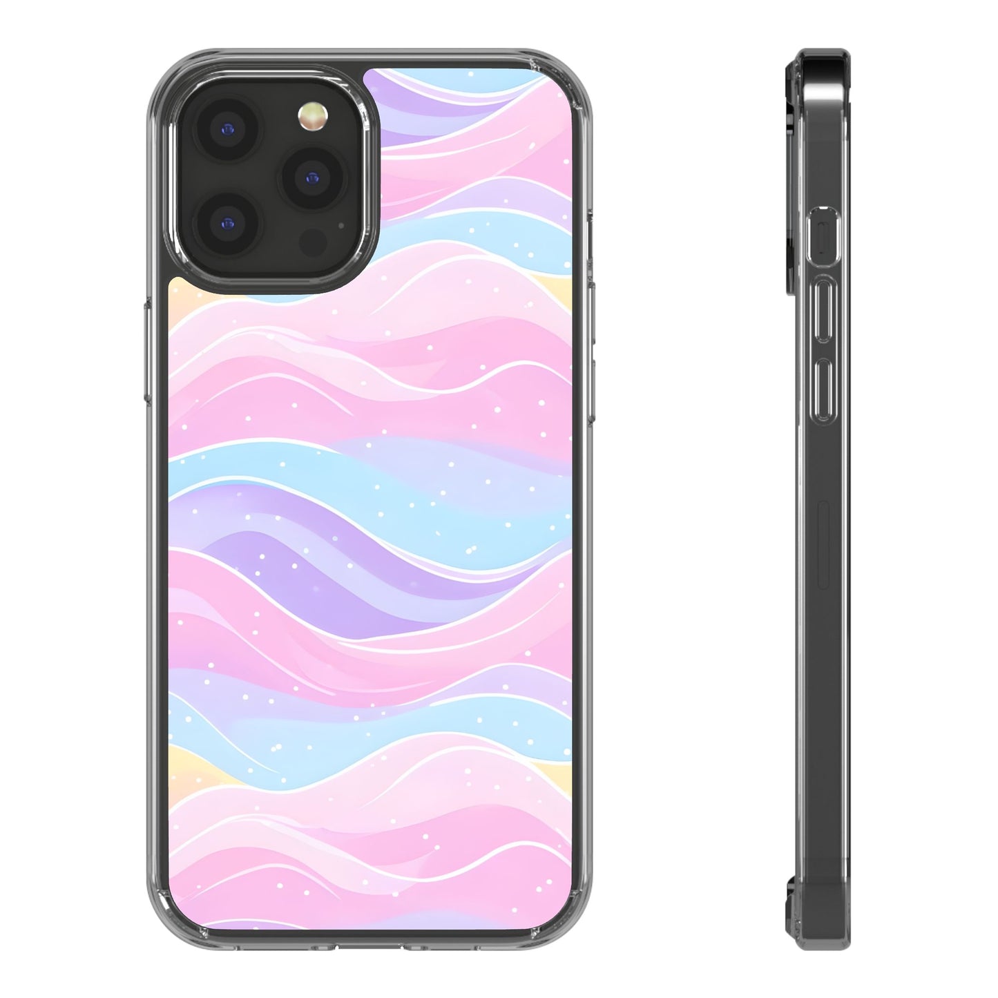 Pastel Wave Clear Phone Case - Stylish Protection for Your Device