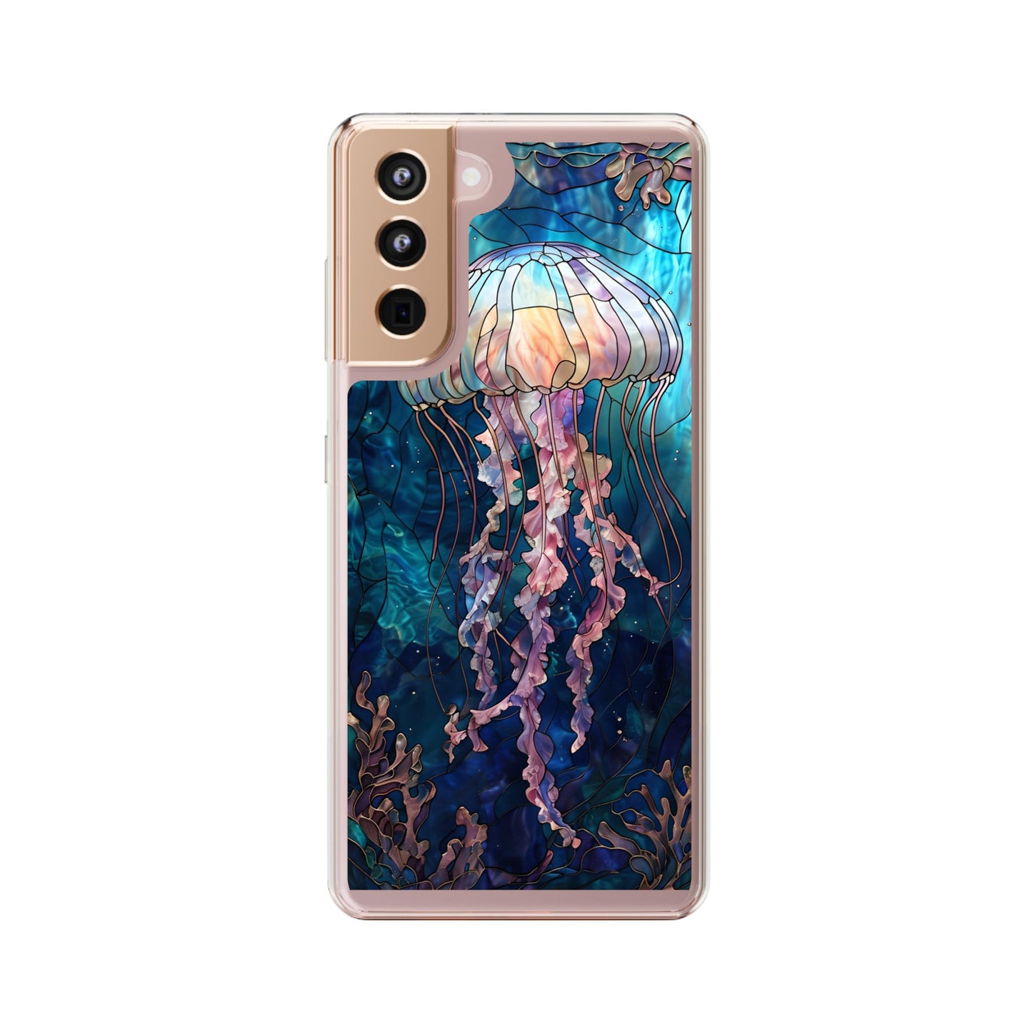Ocean Jellyfish Clear Phone Case - Vibrant Marine Design for iPhone