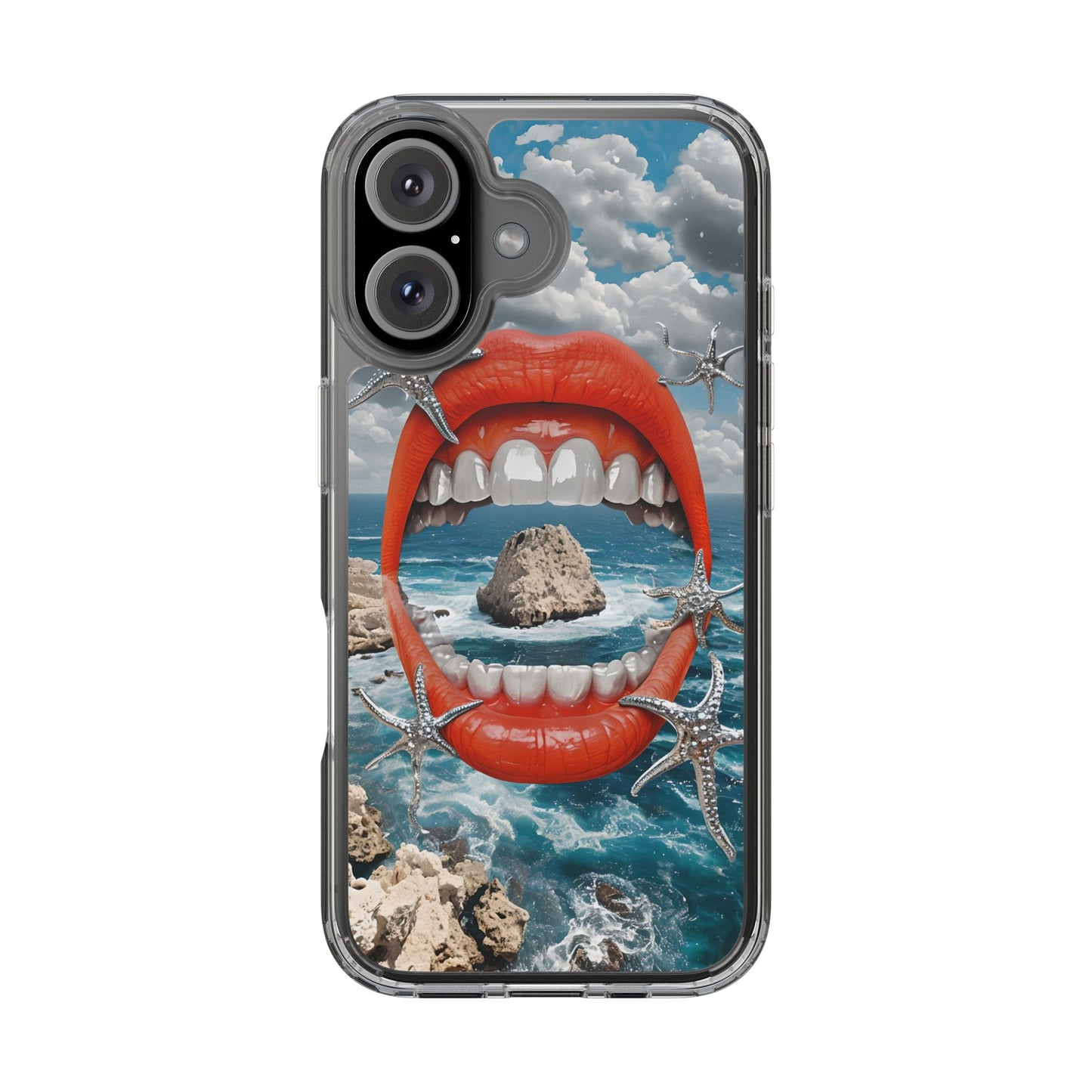Ocean View Mouth Clear Phone Case - Beachy Vibe Design