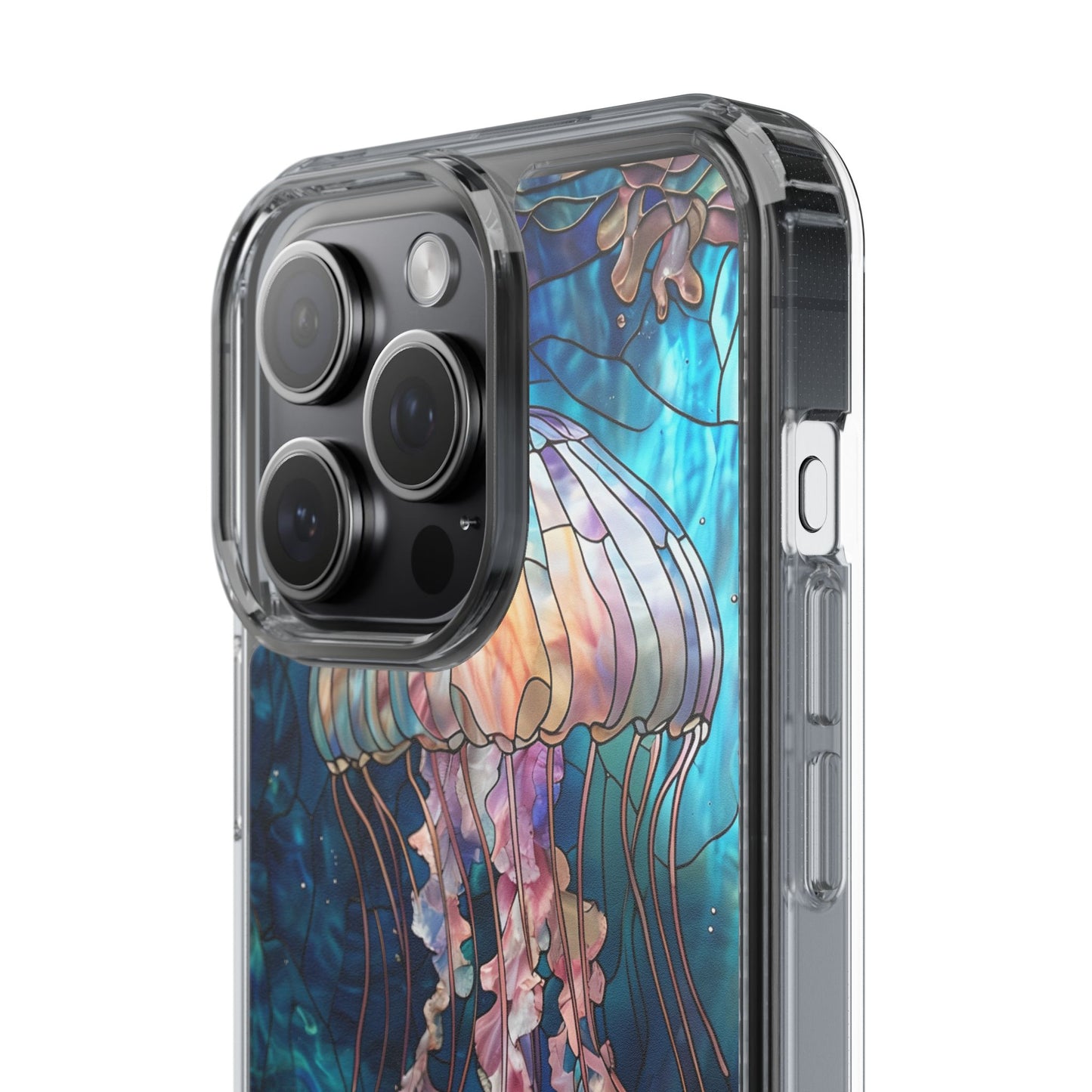 Ocean Jellyfish Clear Phone Case - Vibrant Marine Design for iPhone