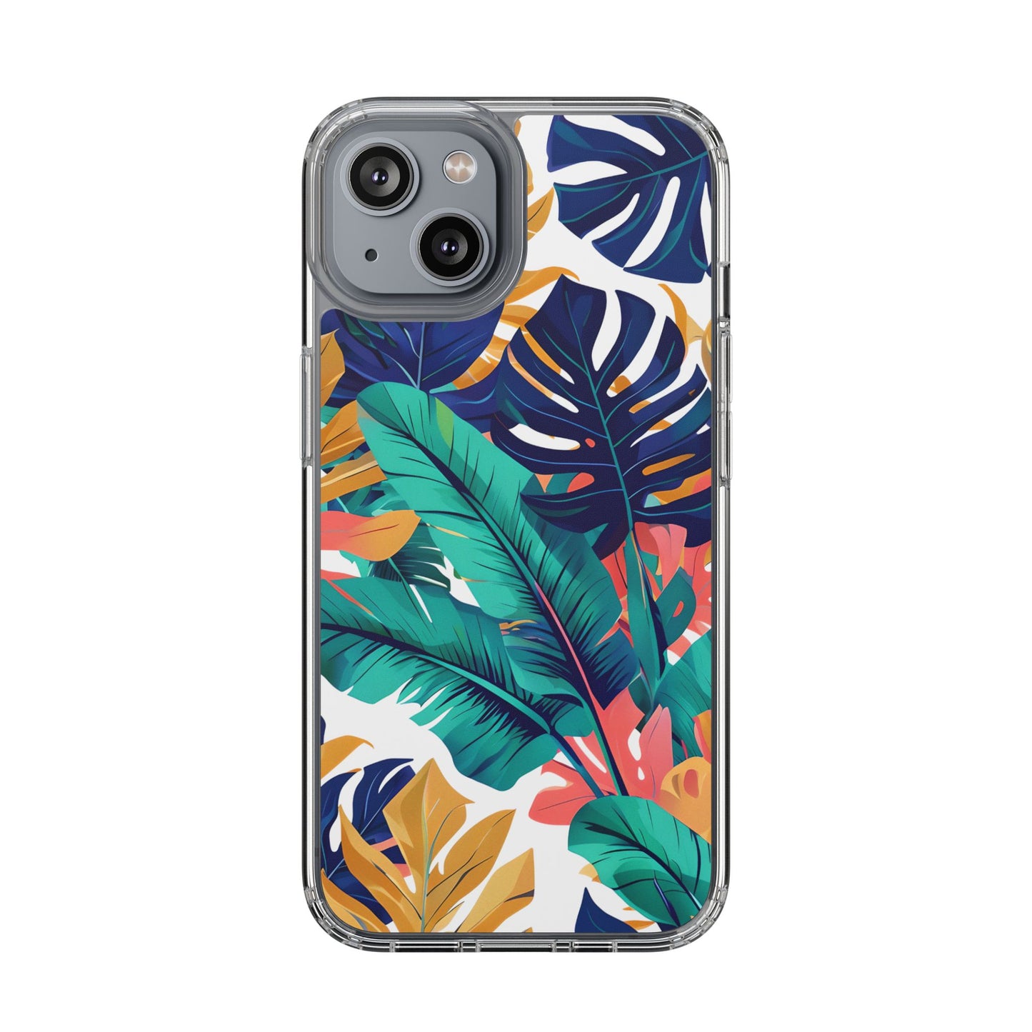 Tropical Leaf Clear Phone Case - Stylish & Protective for Nature Lovers
