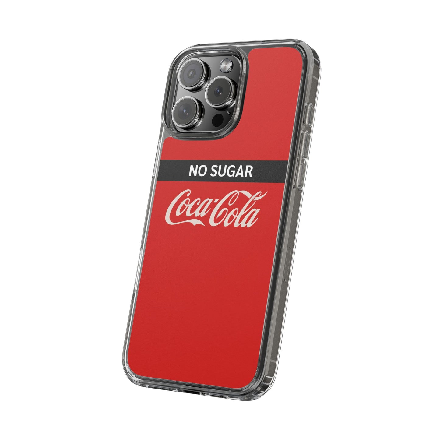Coca-Cola No Sugar Clear Phone Case - Stylish and Trendy Accessory