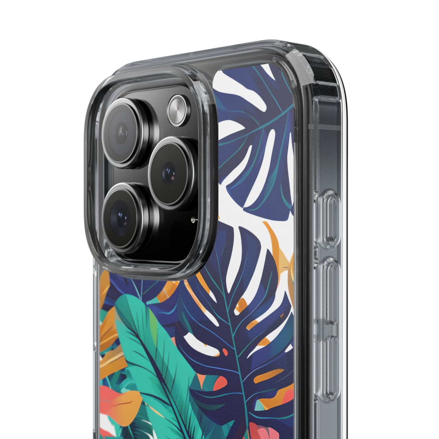Tropical Leaf Clear Phone Case - Stylish & Protective for Nature Lovers