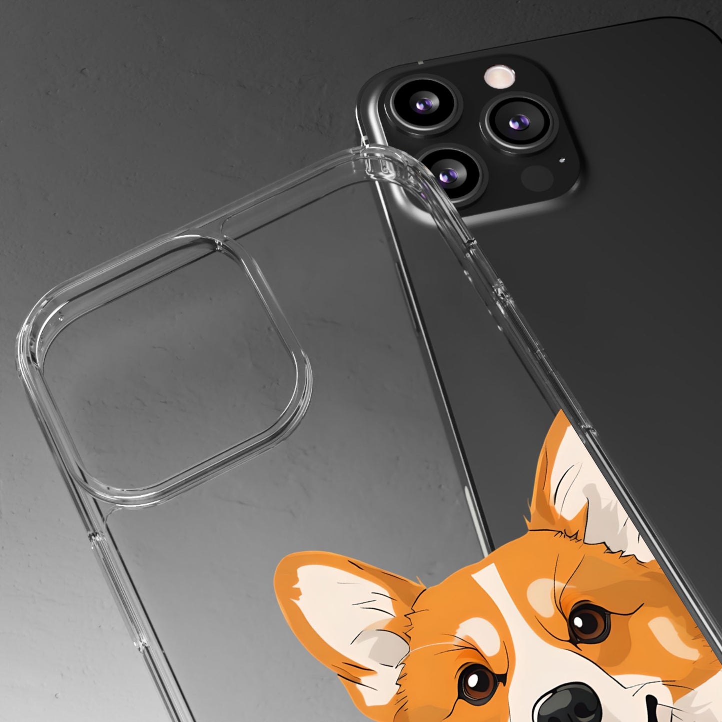 Cute Corgi Clear Phone Case - Pet Lover's Accessory