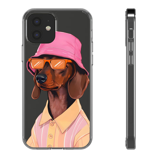 Cool Dachshund Clear Phone Case - Stylish Dog Design for Pet Lovers