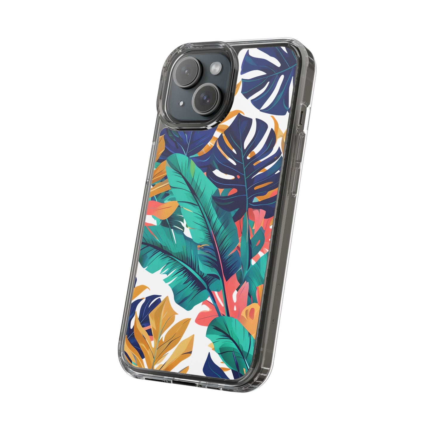 Tropical Leaf Clear Phone Case - Stylish & Protective for Nature Lovers