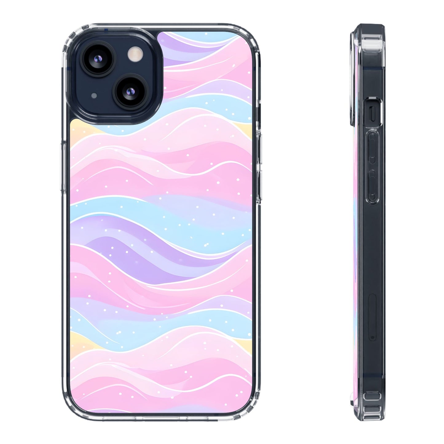 Pastel Wave Clear Phone Case - Stylish Protection for Your Device