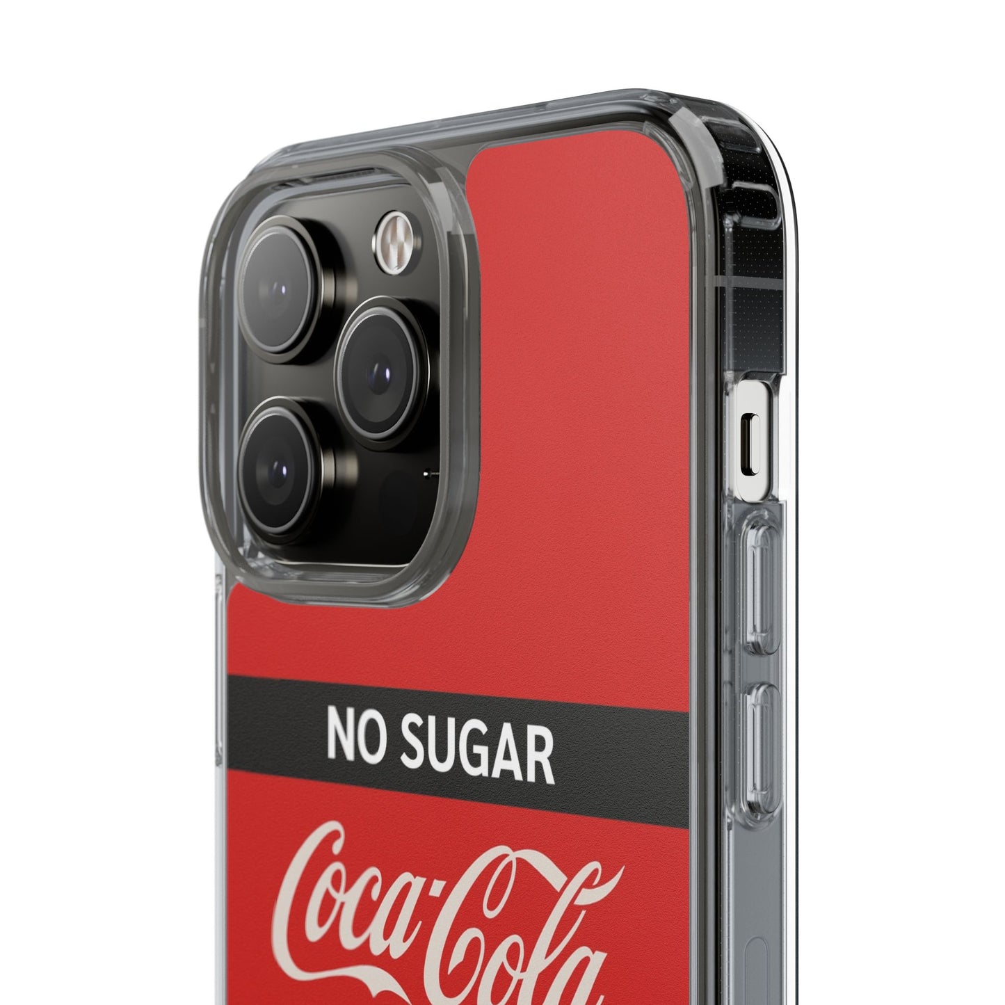 Coca-Cola No Sugar Clear Phone Case - Stylish and Trendy Accessory